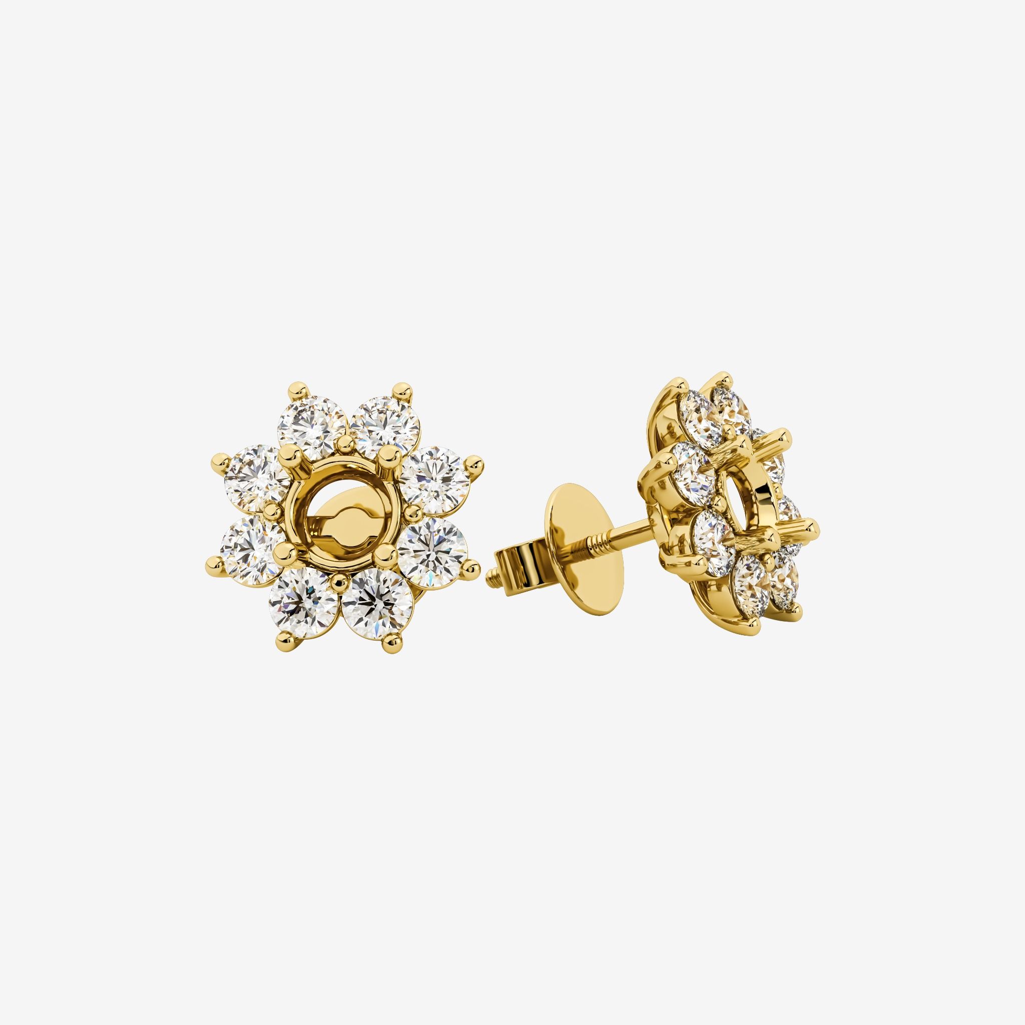 FLORAL SEMI-SET STUD EARRINGS
