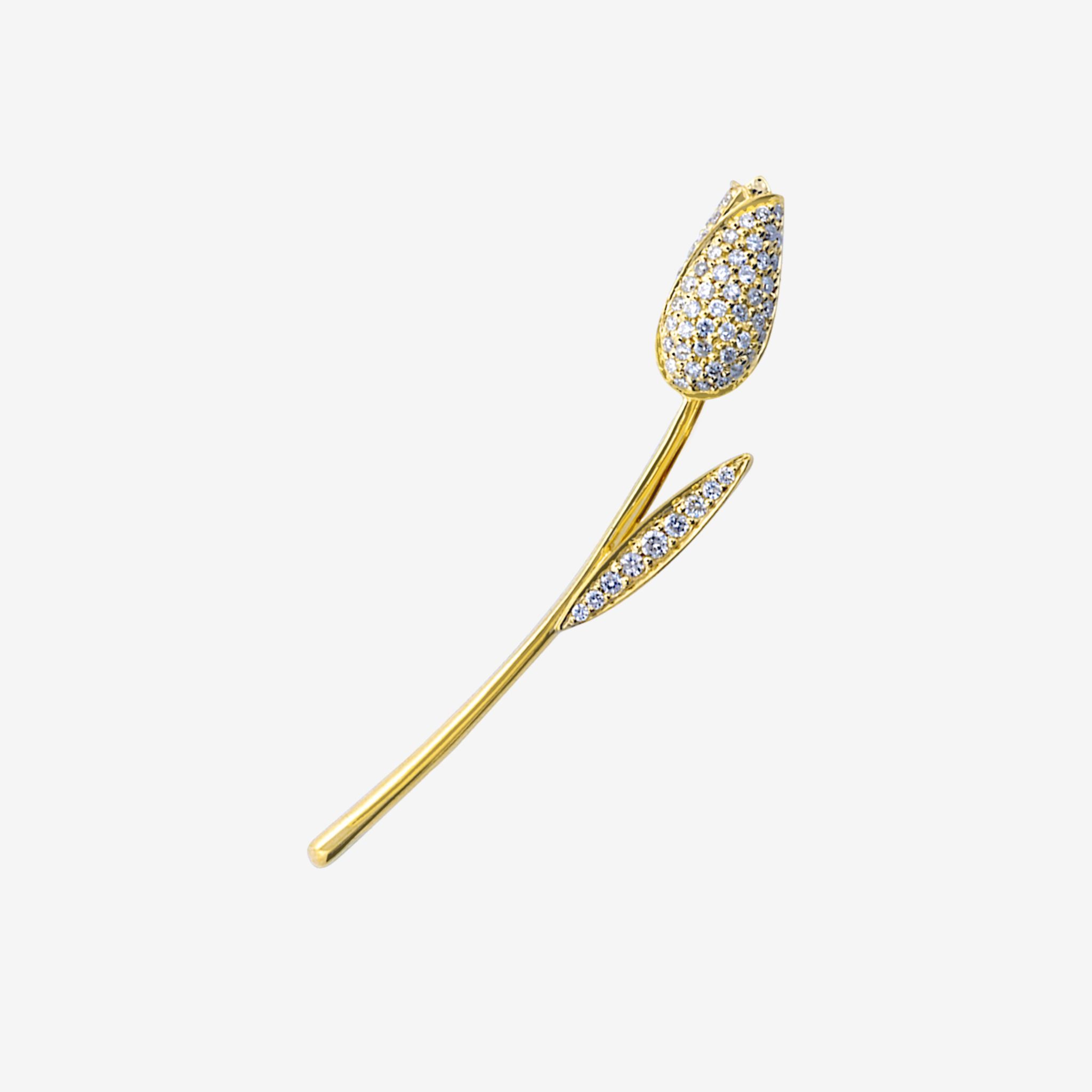 TULIP PAVÉ LAPEL PIN