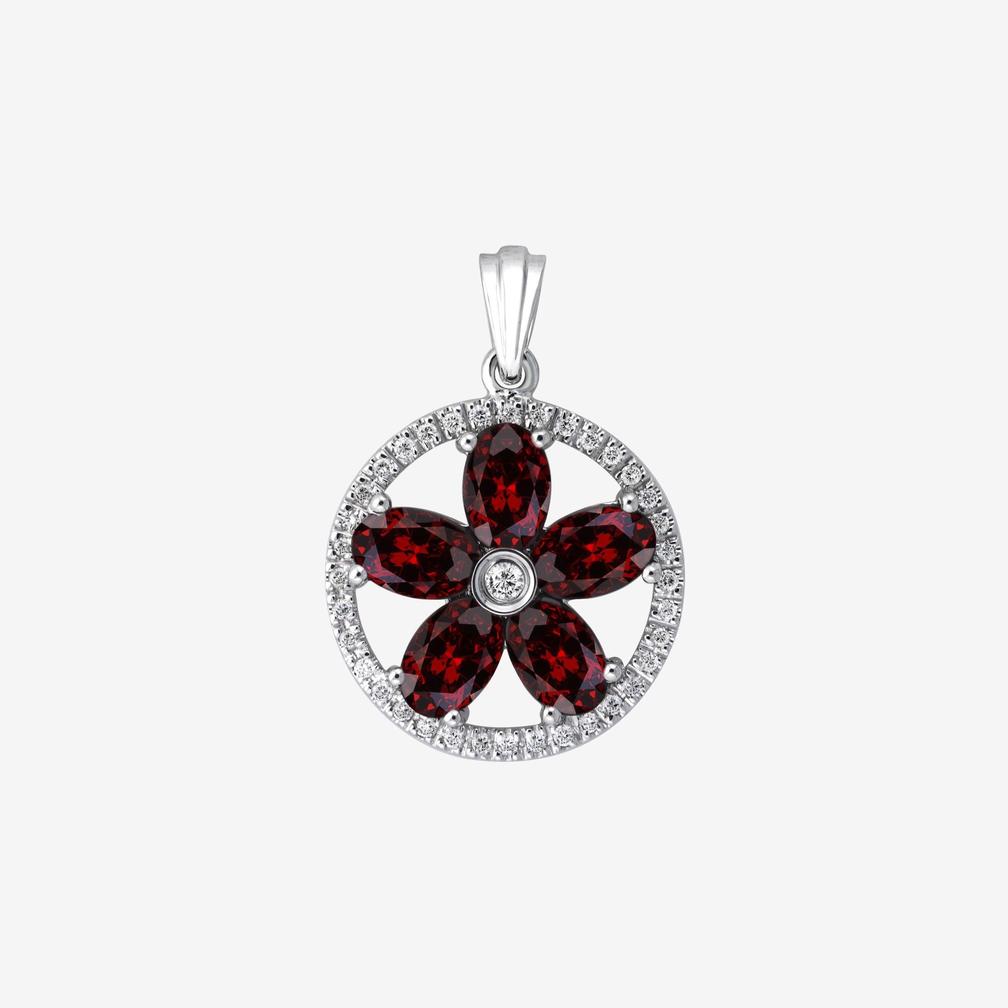 ACCENTED FLORAL PENDANT