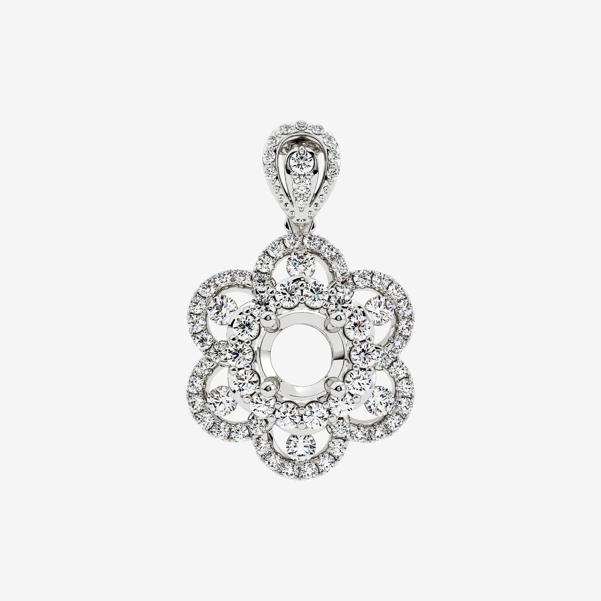 FLORAL HALO-STYLE SEMI-SET PENDANT