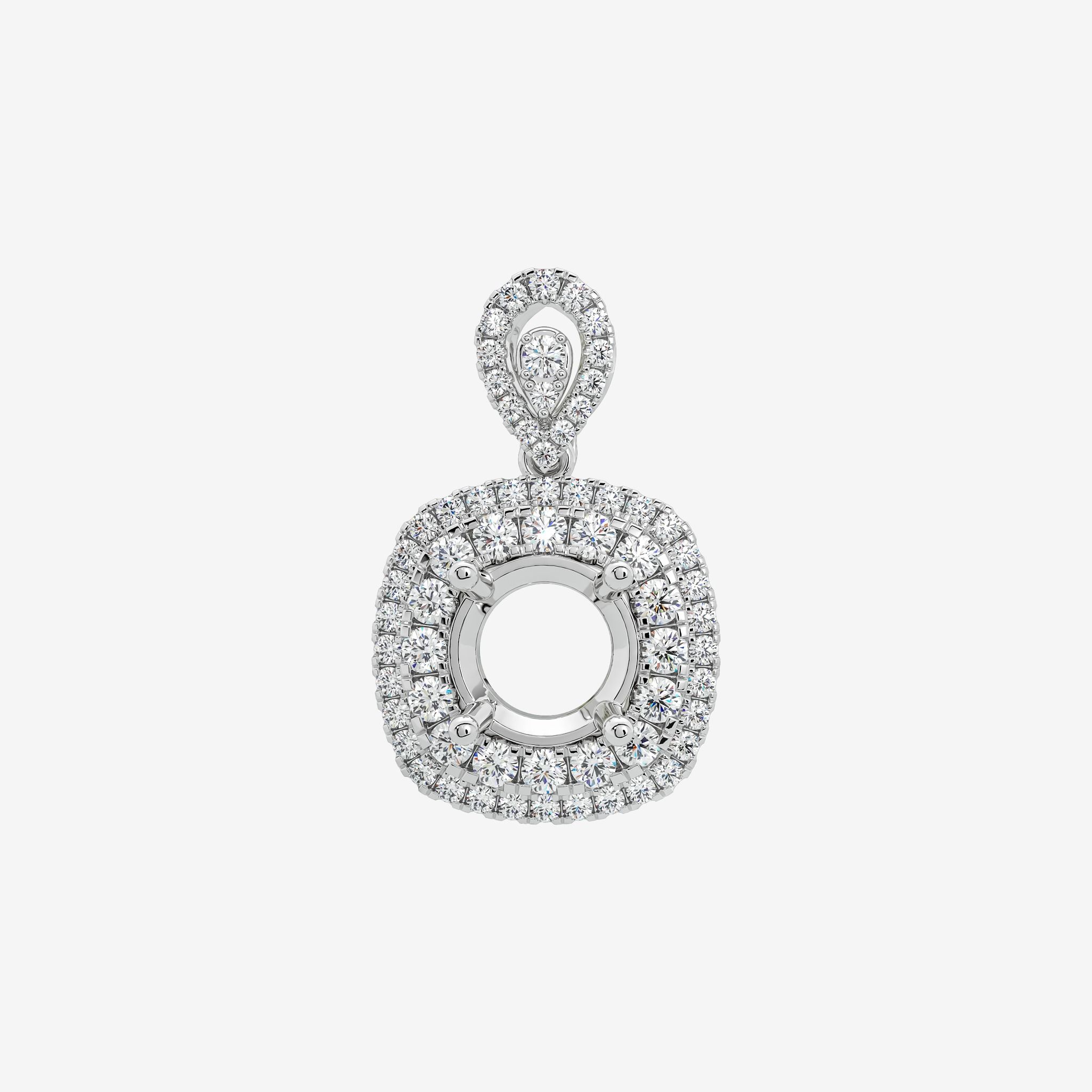 HALO-STYLE SEMI-SET PENDANT