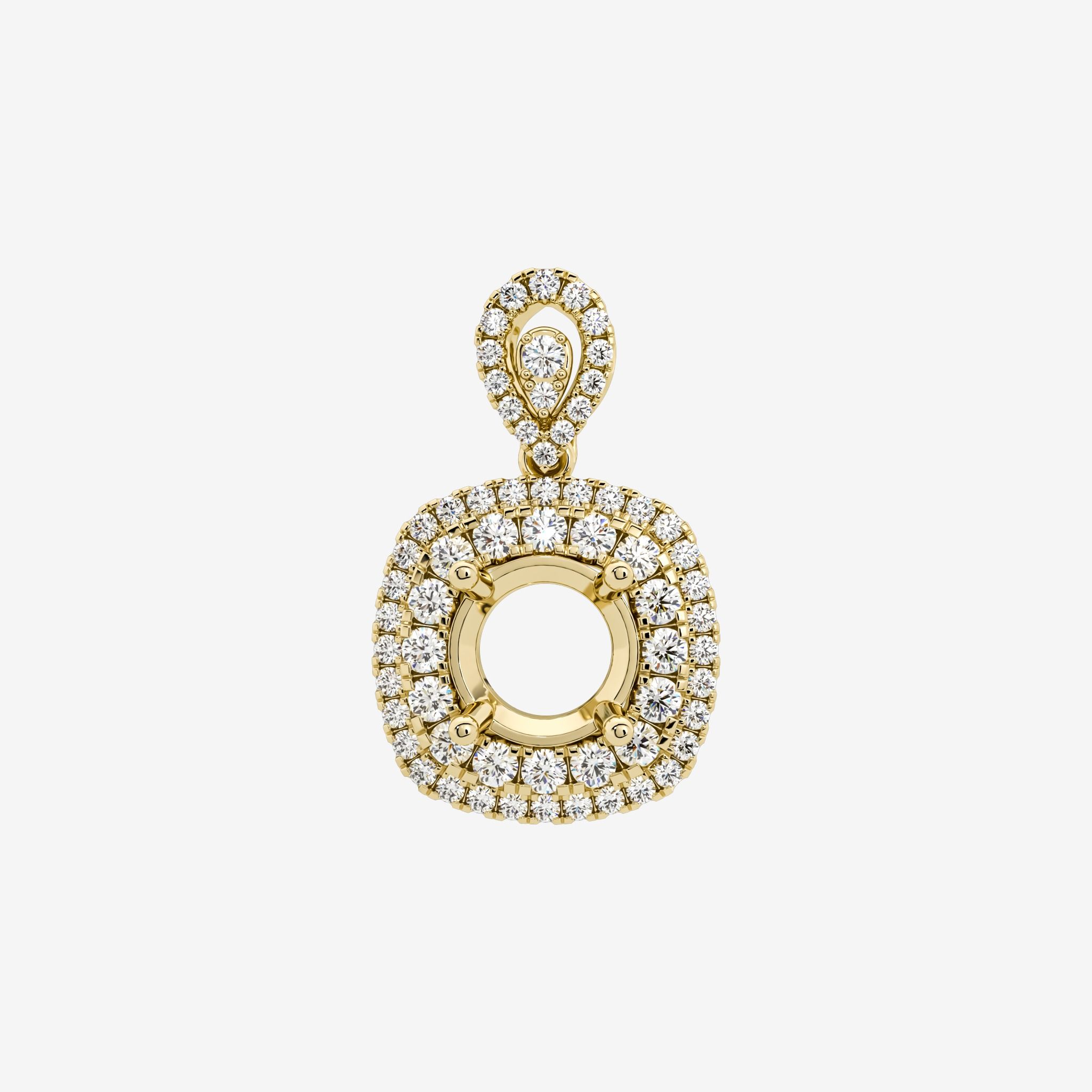 HALO-STYLE SEMI-SET PENDANT