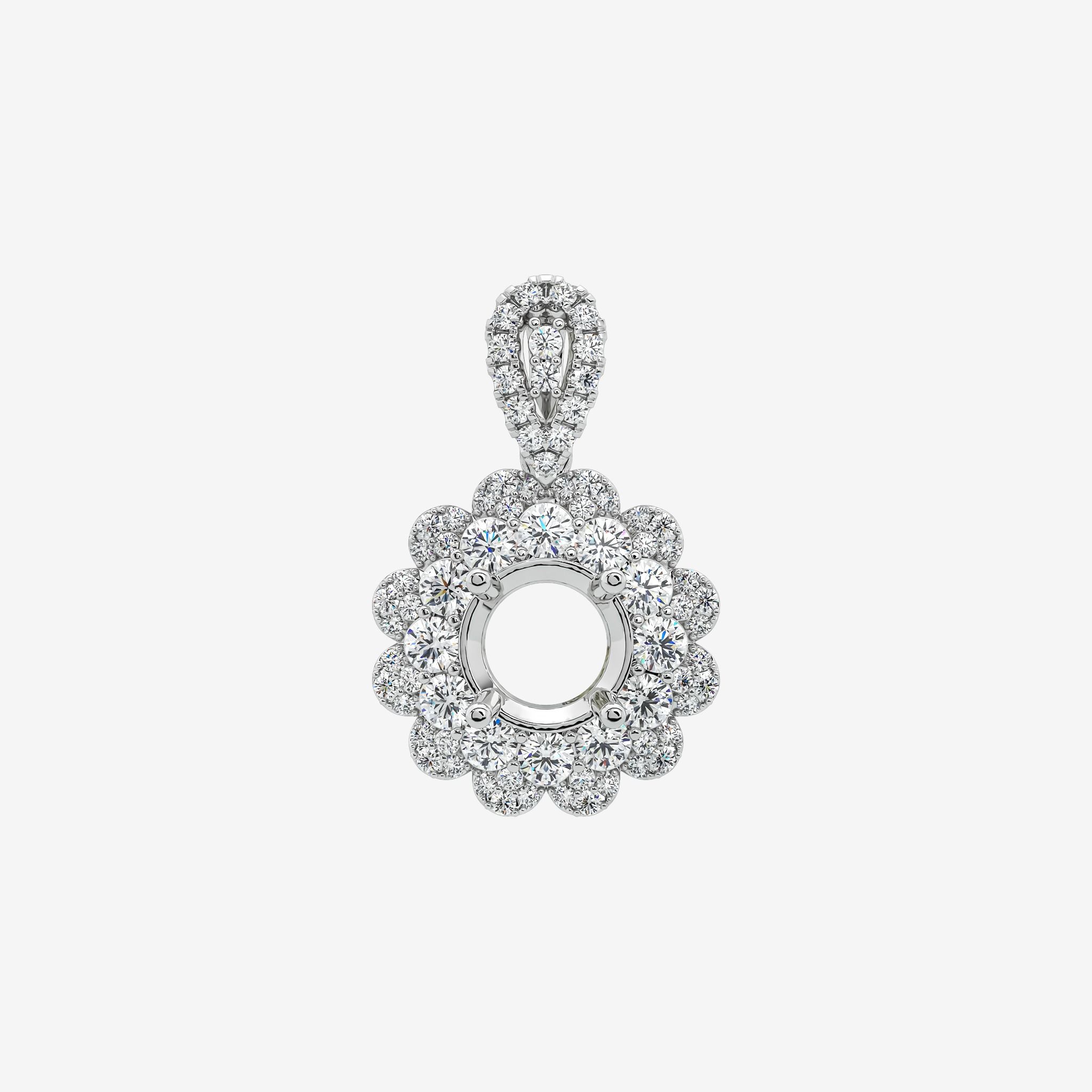 FLORAL HALO-STYLE SEMI-SET PENDANT
