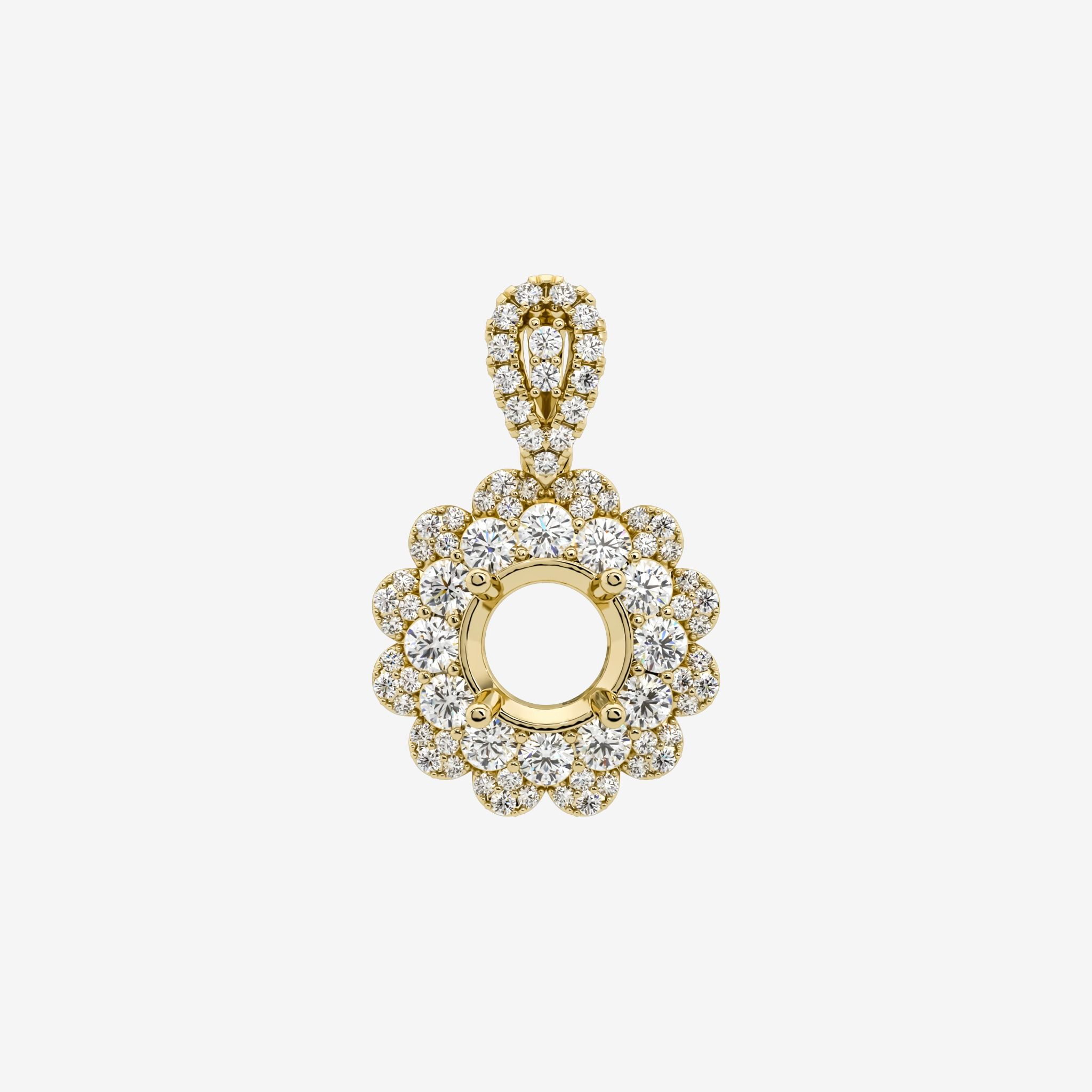 FLORAL HALO-STYLE SEMI-SET PENDANT
