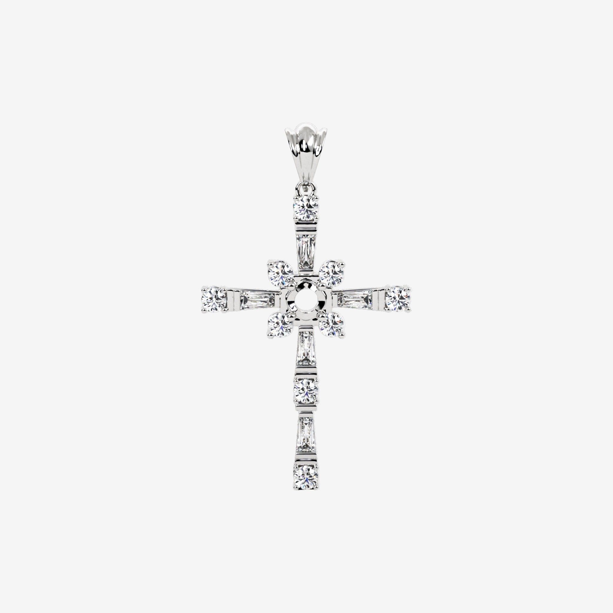 SEMI-SET CROSS PENDANT