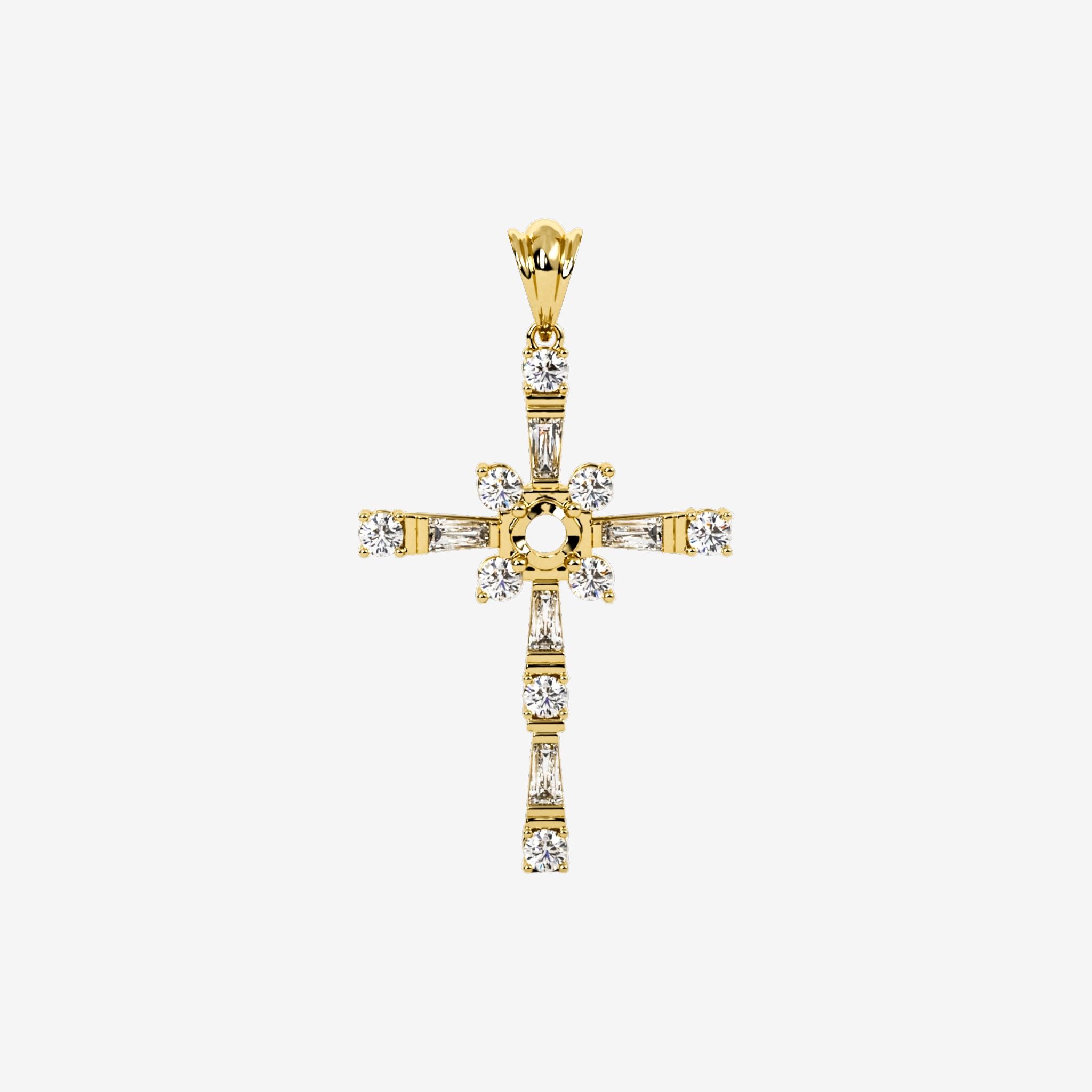 SEMI-SET CROSS PENDANT
