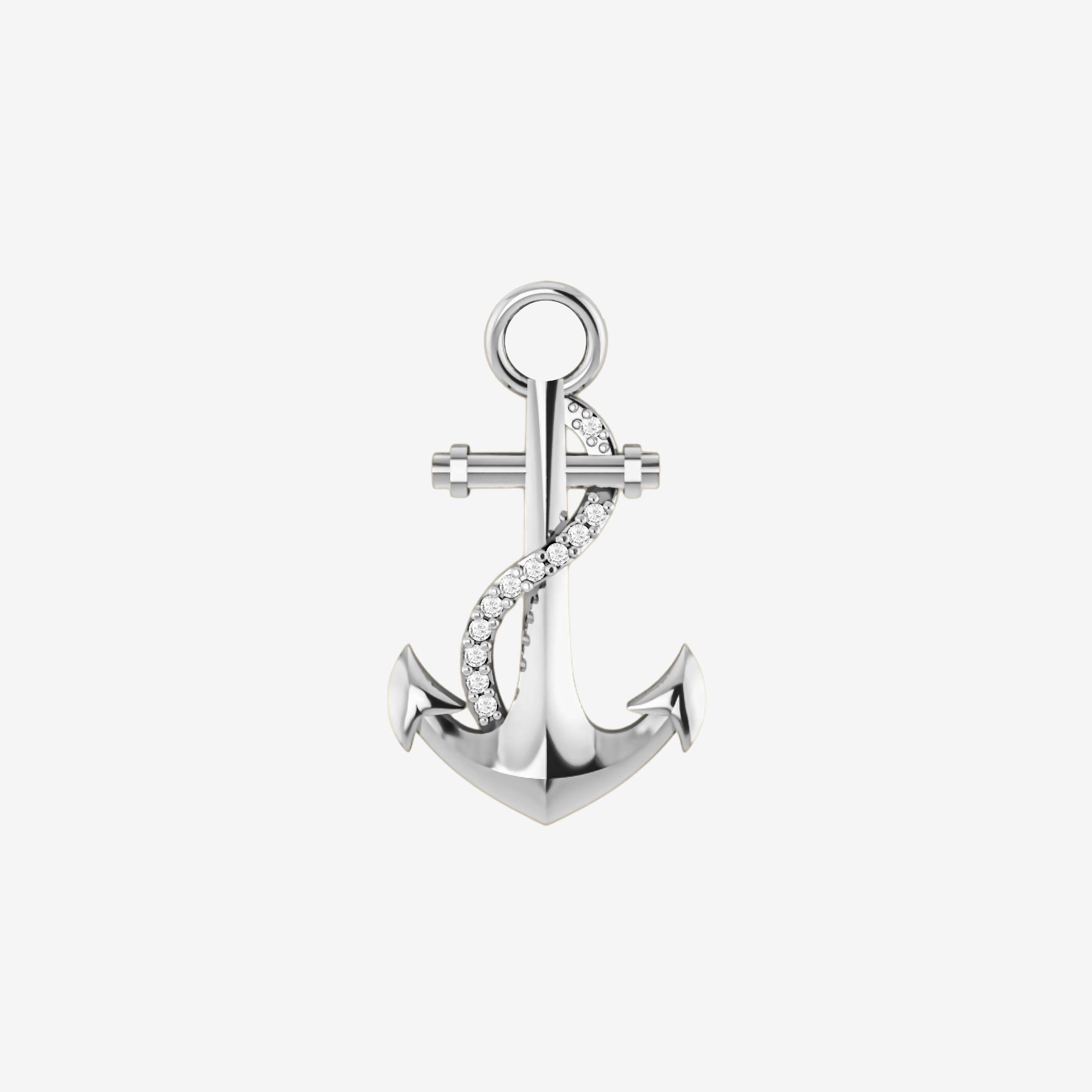 EMBELLISHED ANCHOR PENDANT