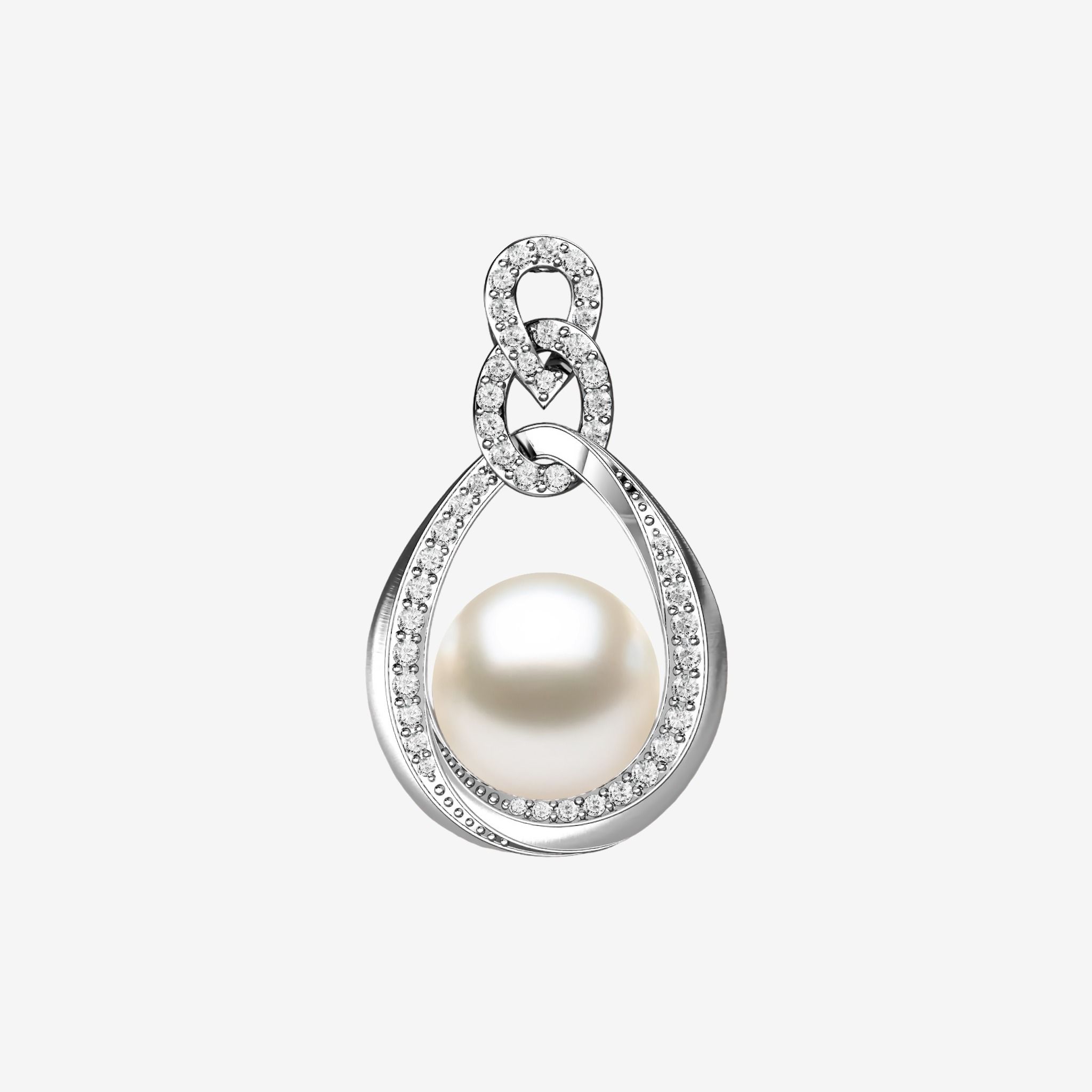 ACCENTED INTERLOCKING PEARL PENDANT