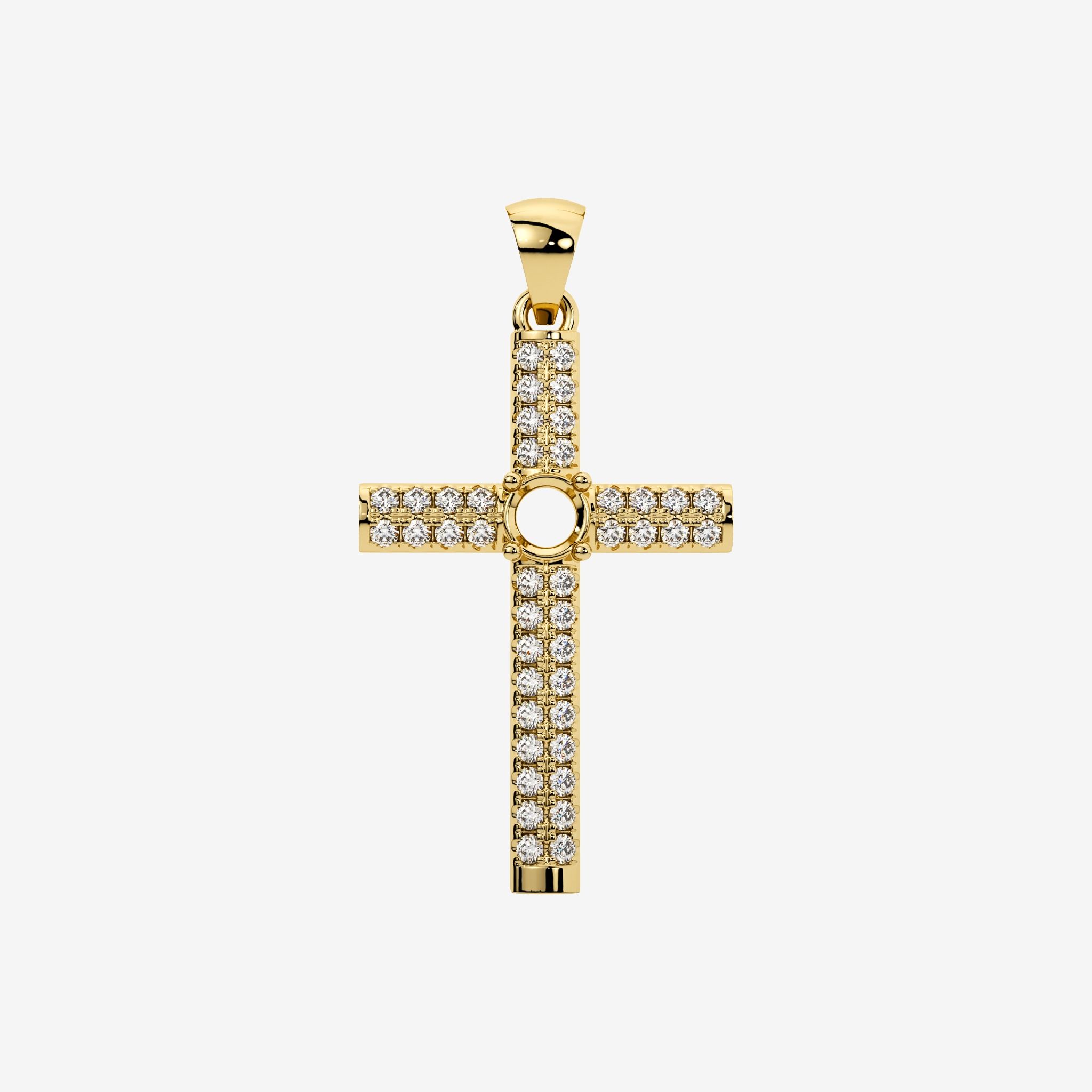 SEMI-SET CROSS PENDANT