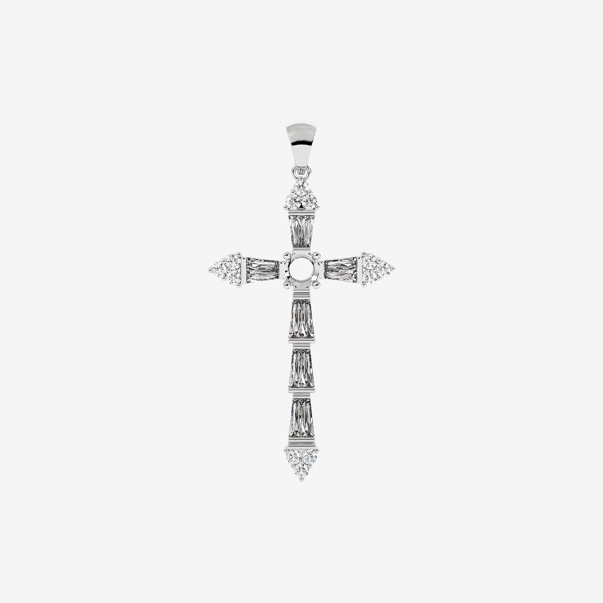 SEMI-SET CROSS PENDANT