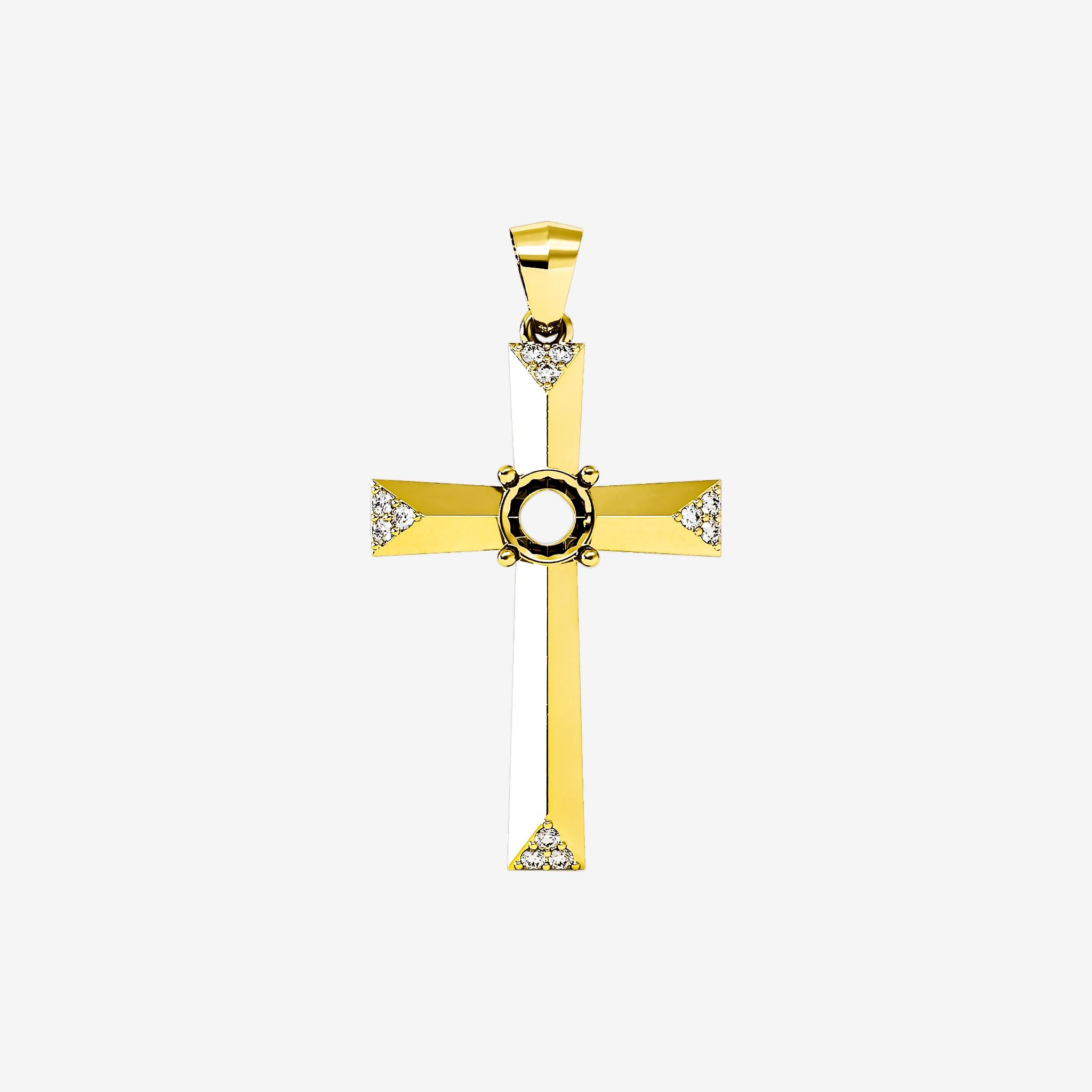 SEMI-SET CROSS PENDANT