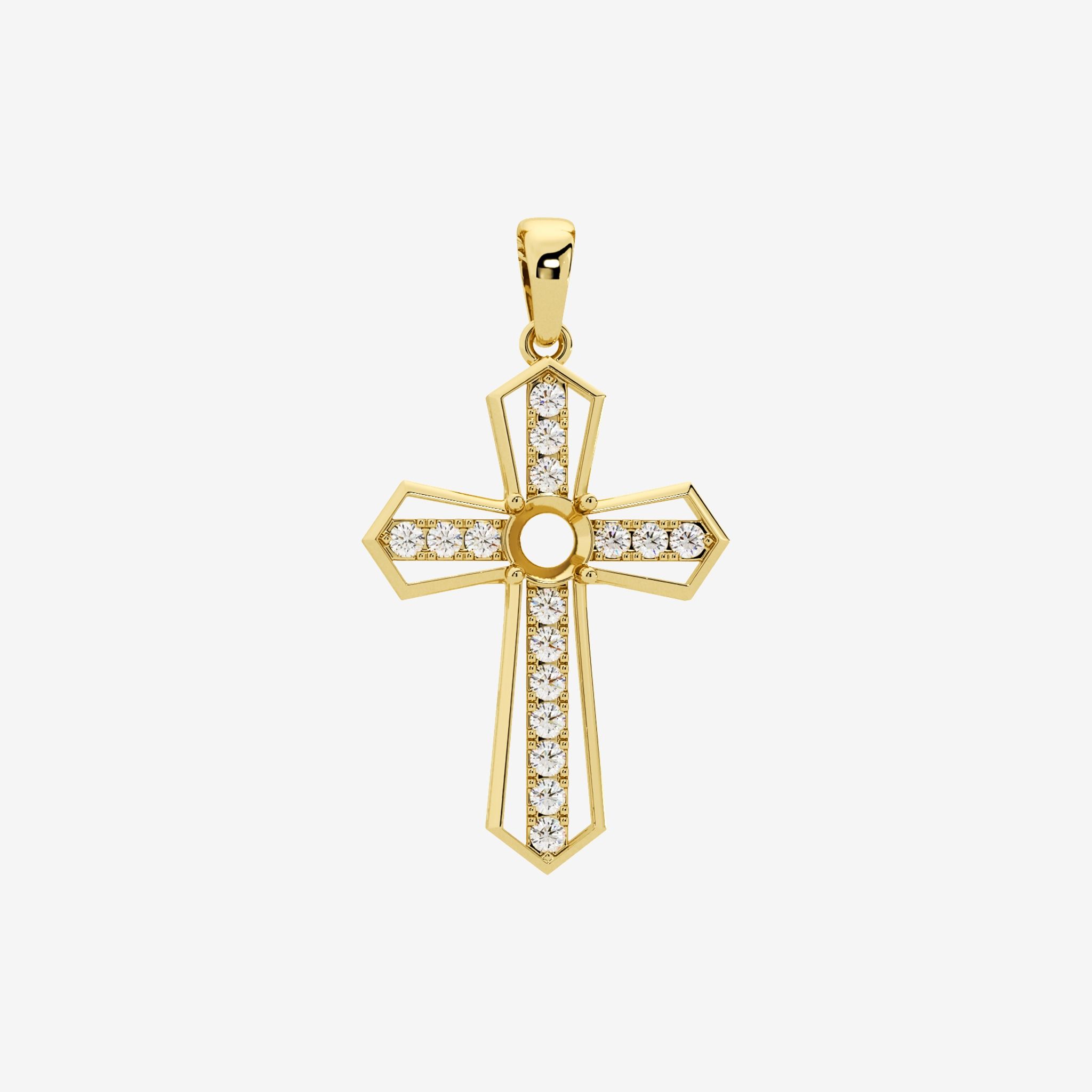 SEMI-SET CROSS PENDANT