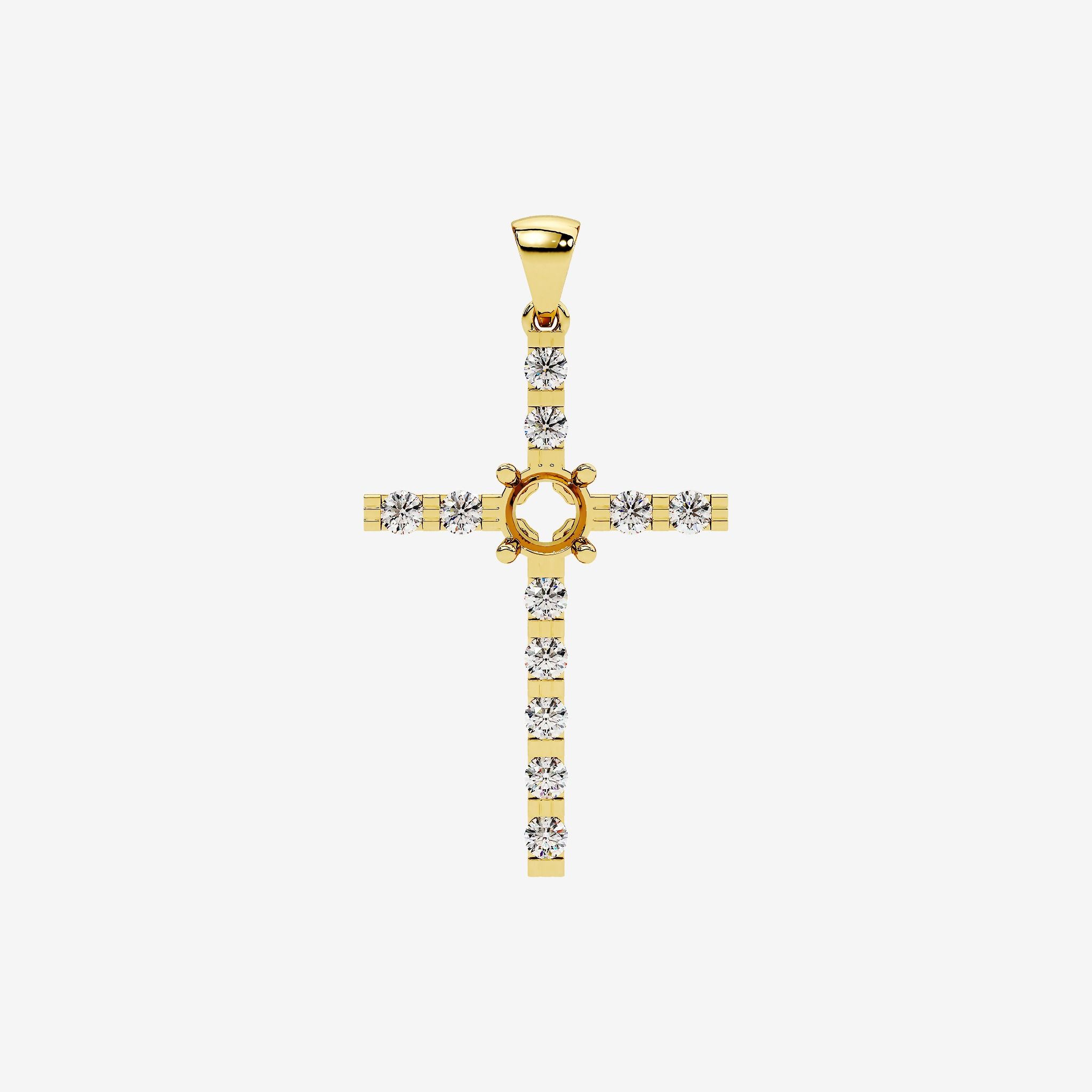 SEMI-SET CROSS PENDANT