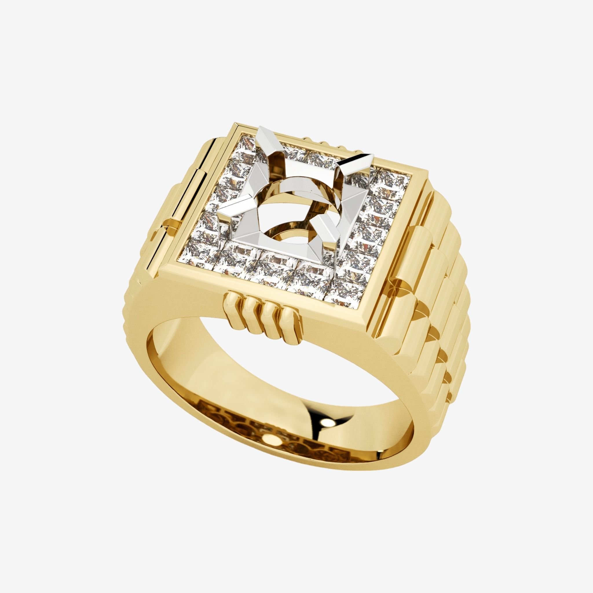 ACCENTED SEMI-SET MEN RING