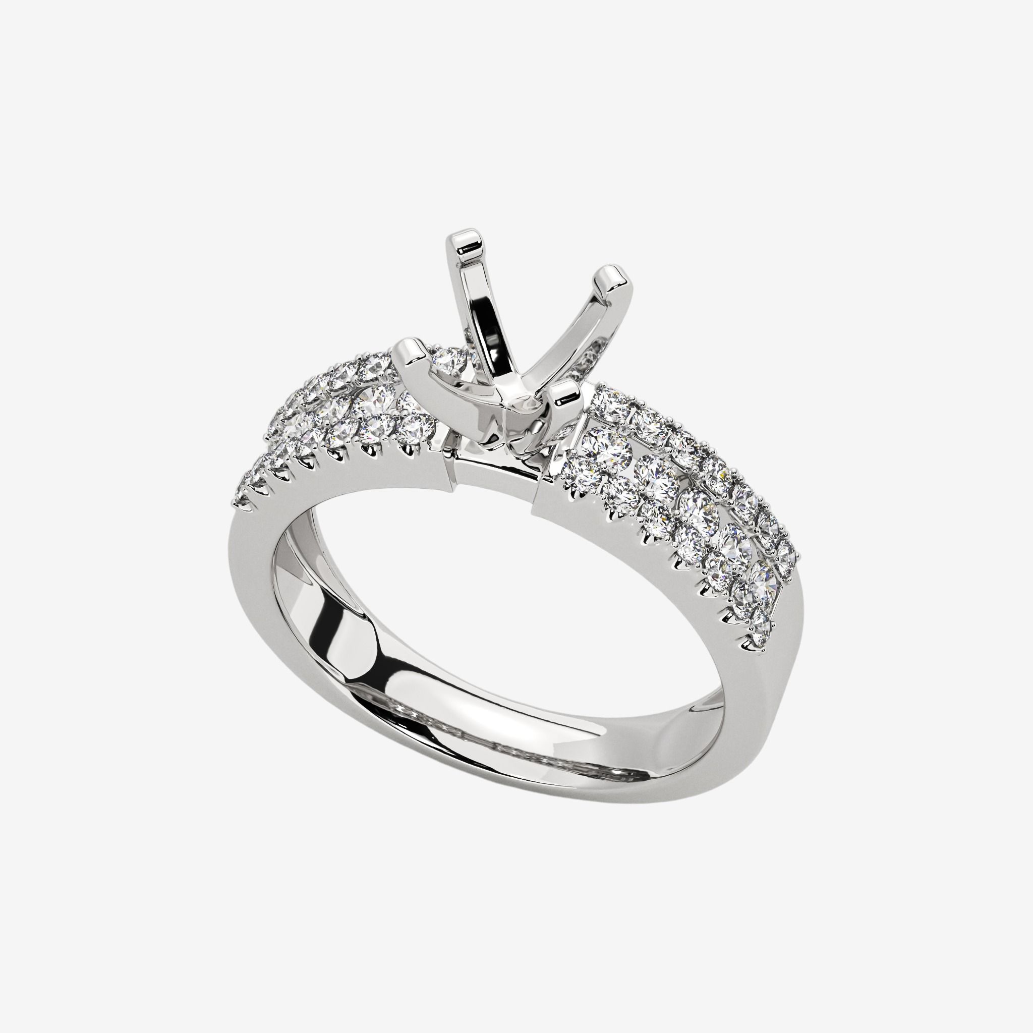 ACCENTED SEMI-SET ENGAGEMENT RING