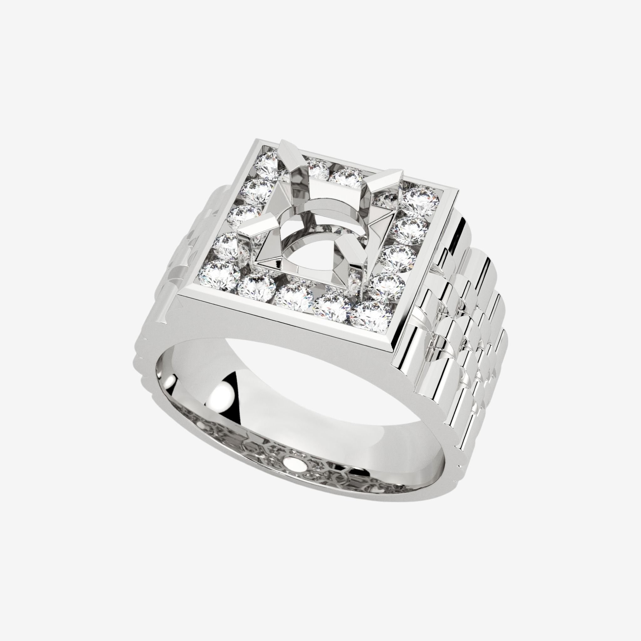 ACCENTED SEMI-SET MEN RING