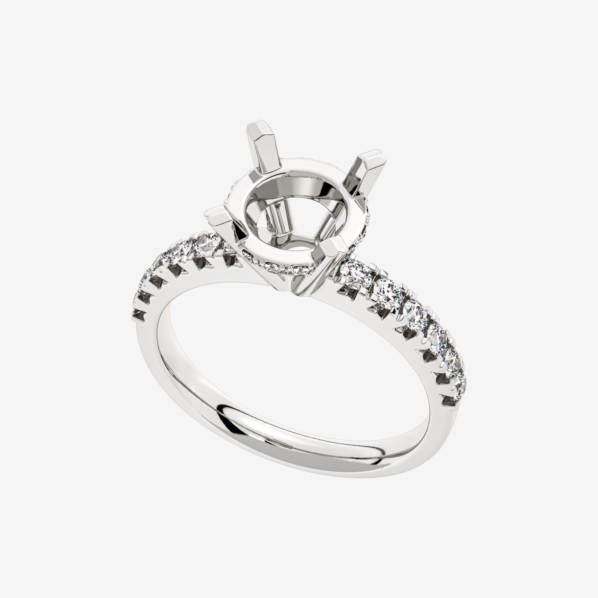 ACCENTED SEMI-SET ENGAGEMENT RING