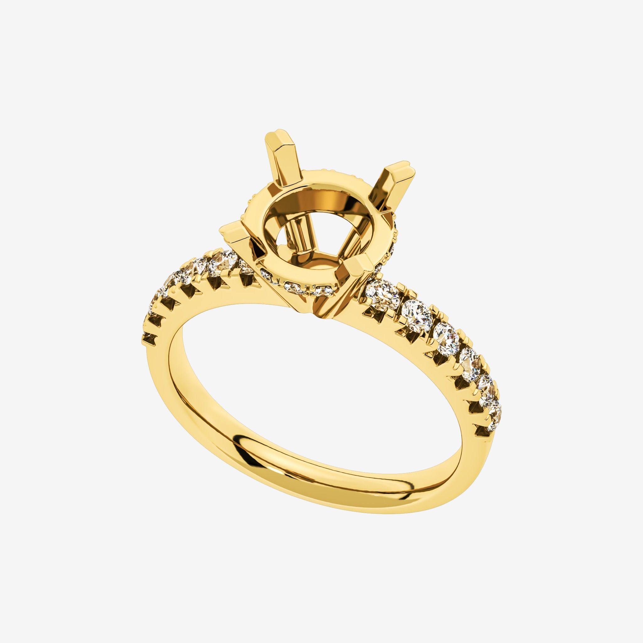ACCENTED SEMI-SET ENGAGEMENT RING