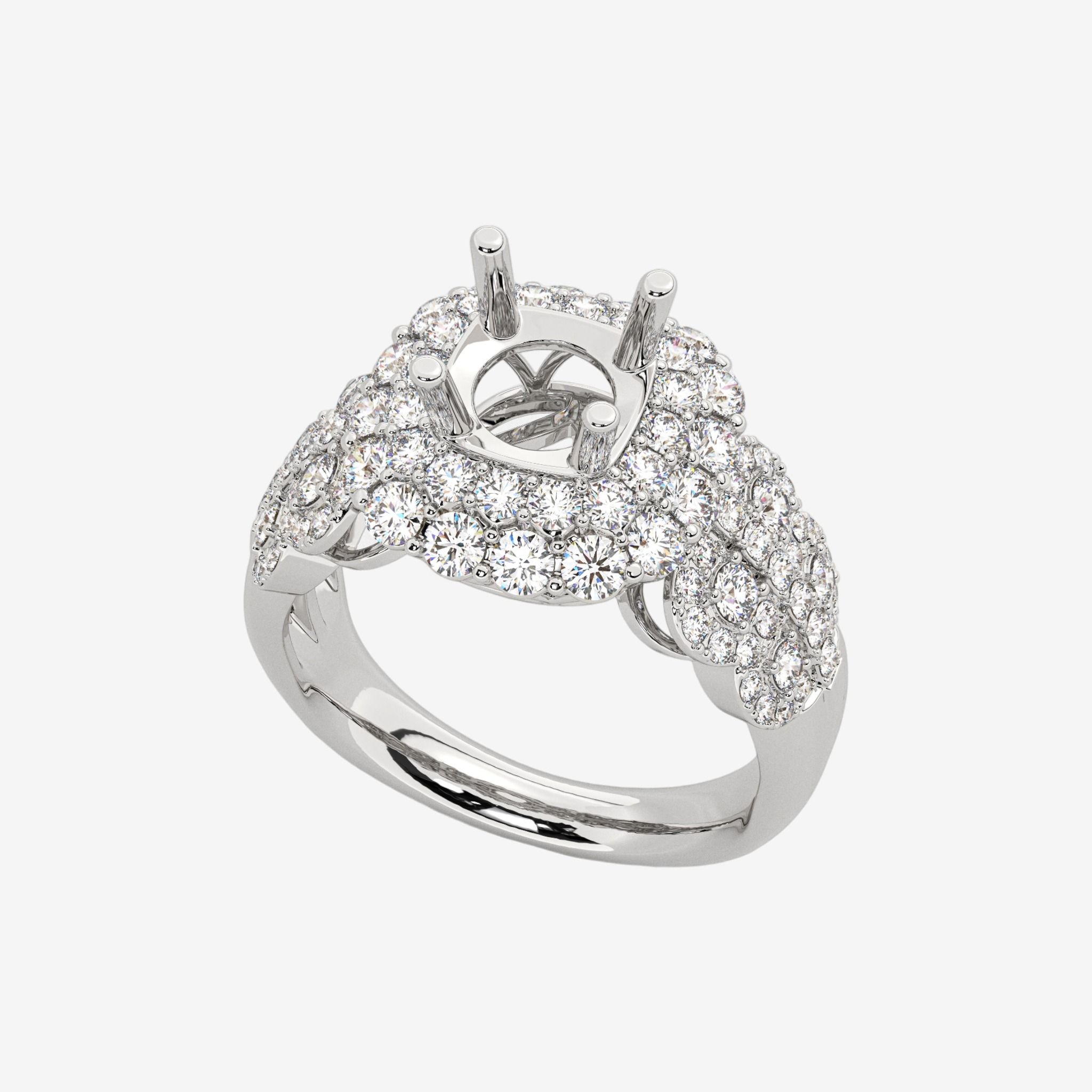 FIVE-ROW SEMI-SET ENGAGEMENT RING