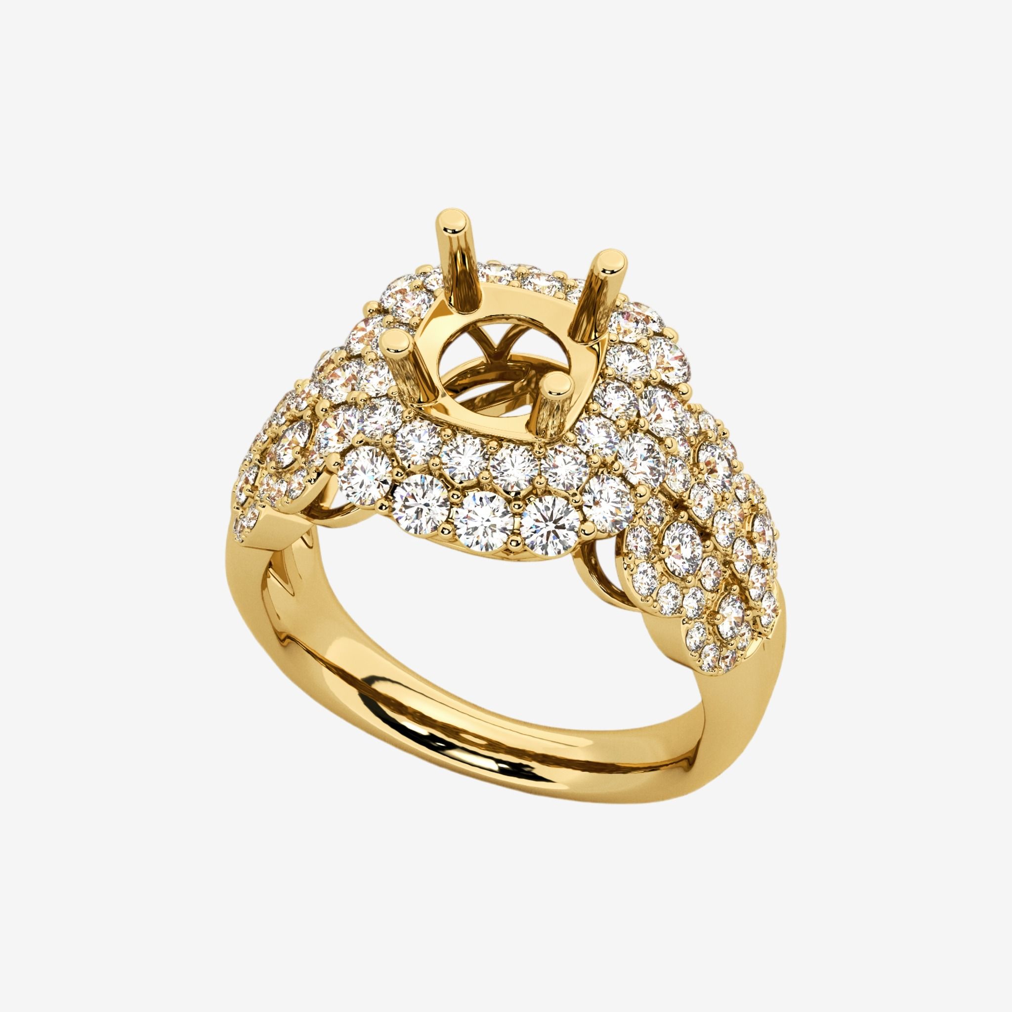 FIVE-ROW SEMI-SET ENGAGEMENT RING