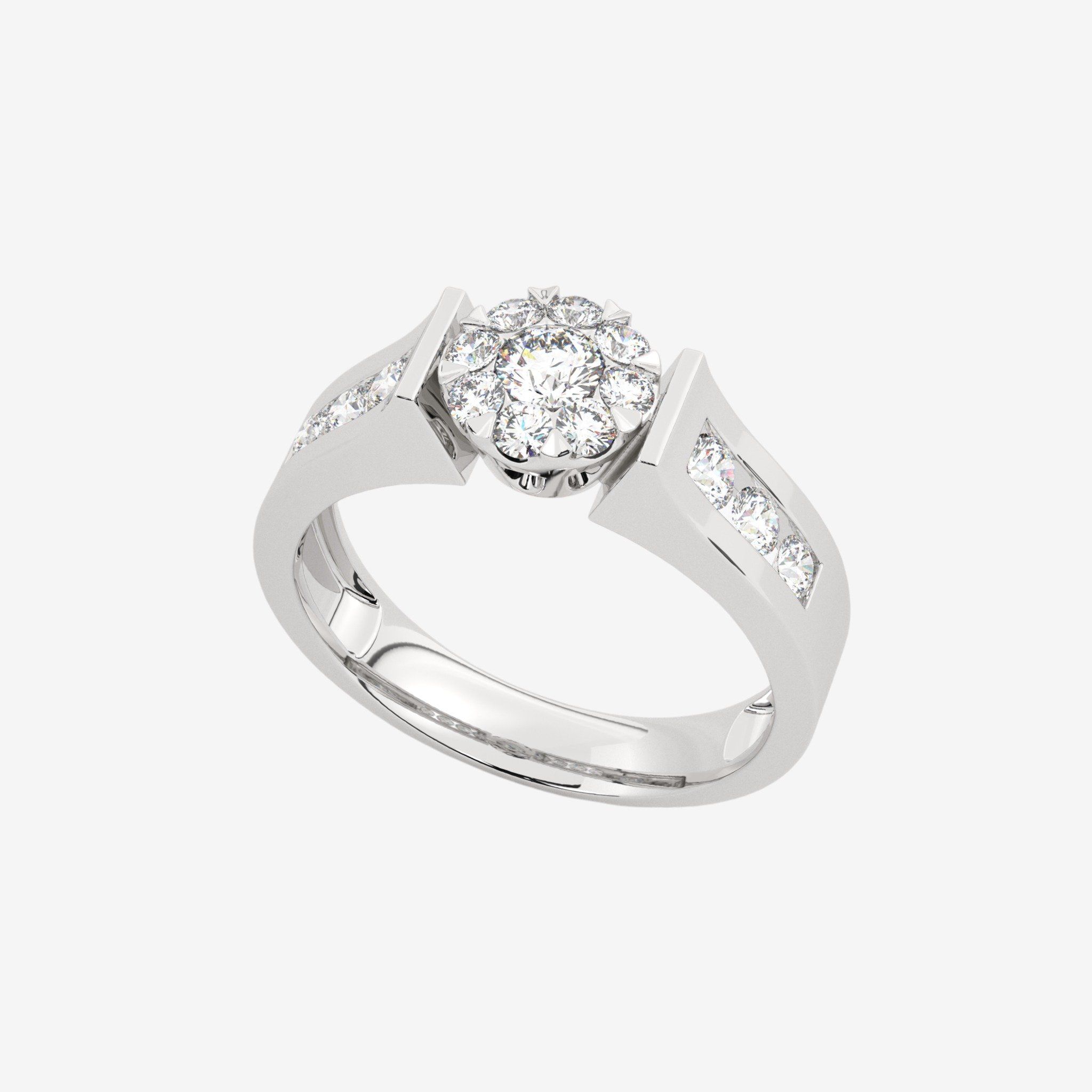 ACCENTED CLUSTER ENGAGEMENT RING