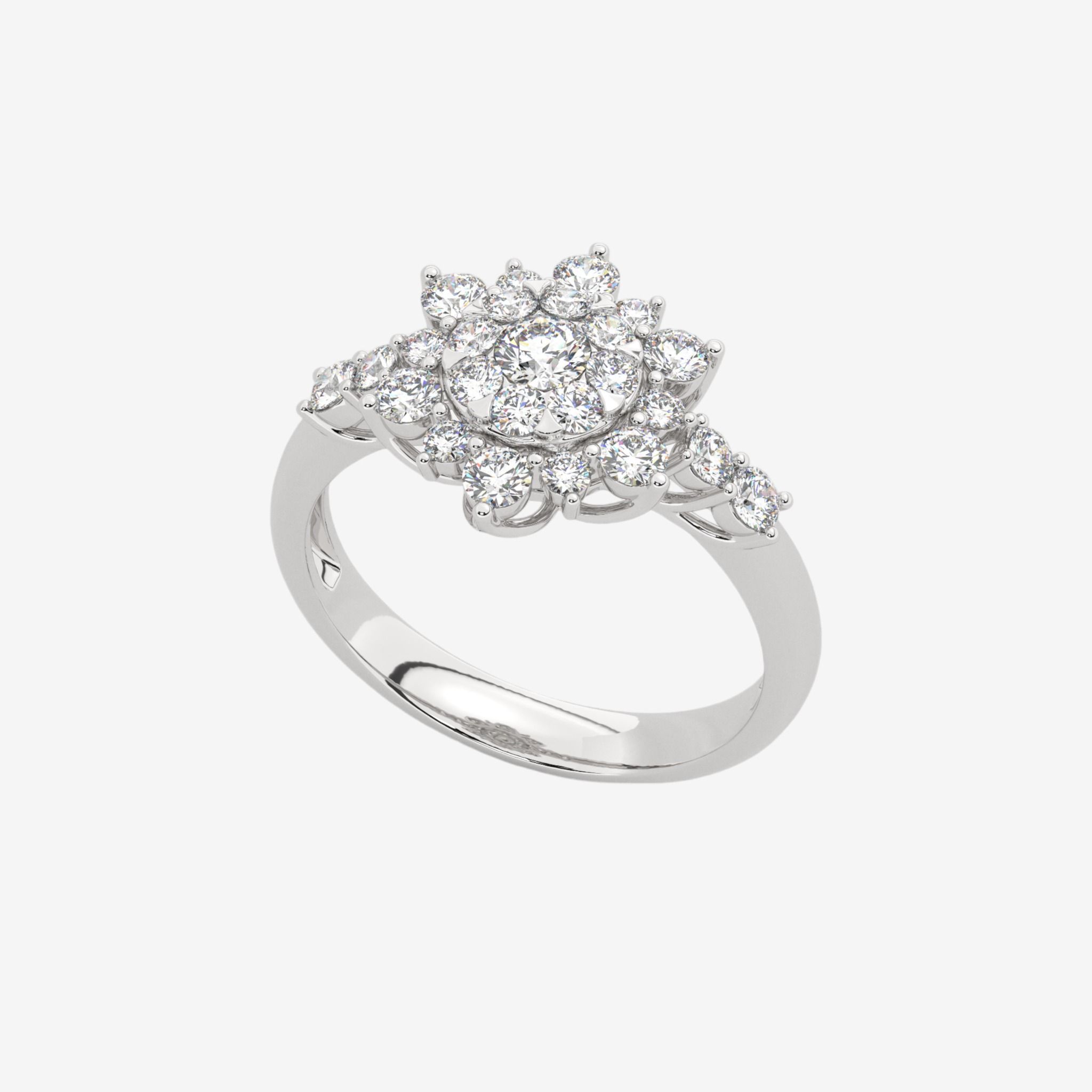 ACCENTED FLORAL CLUSTER RING