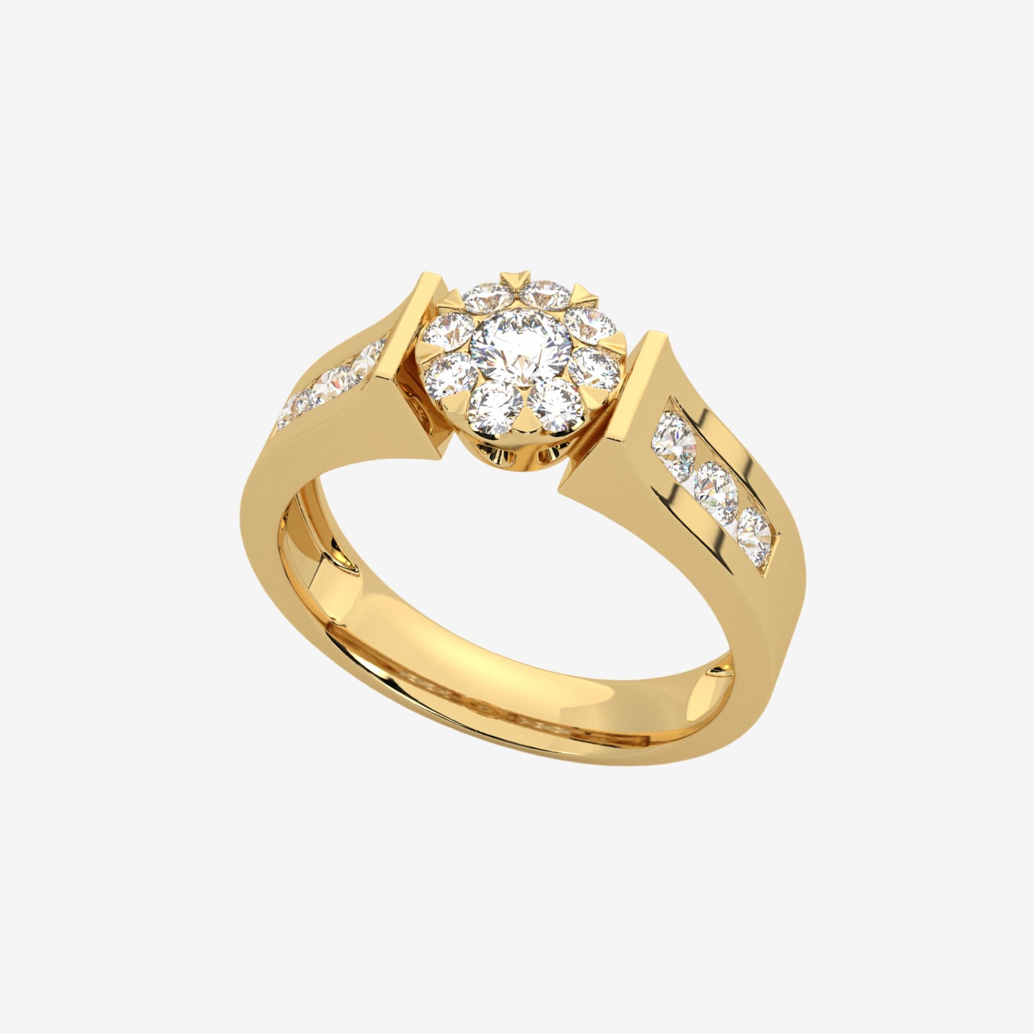 ACCENTED CLUSTER ENGAGEMENT RING