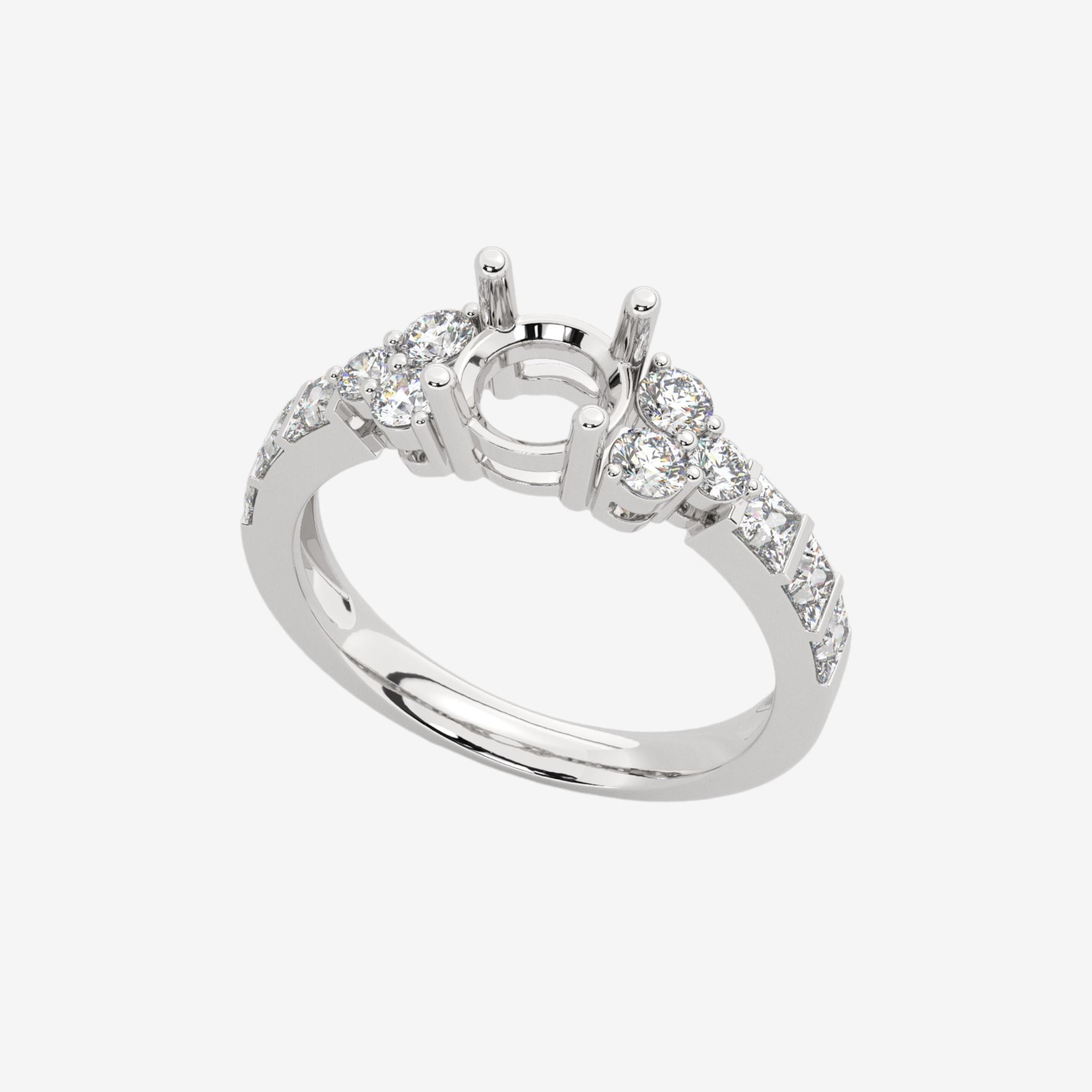 ACCENTED SEMI-SET ENGAGEMENT RING