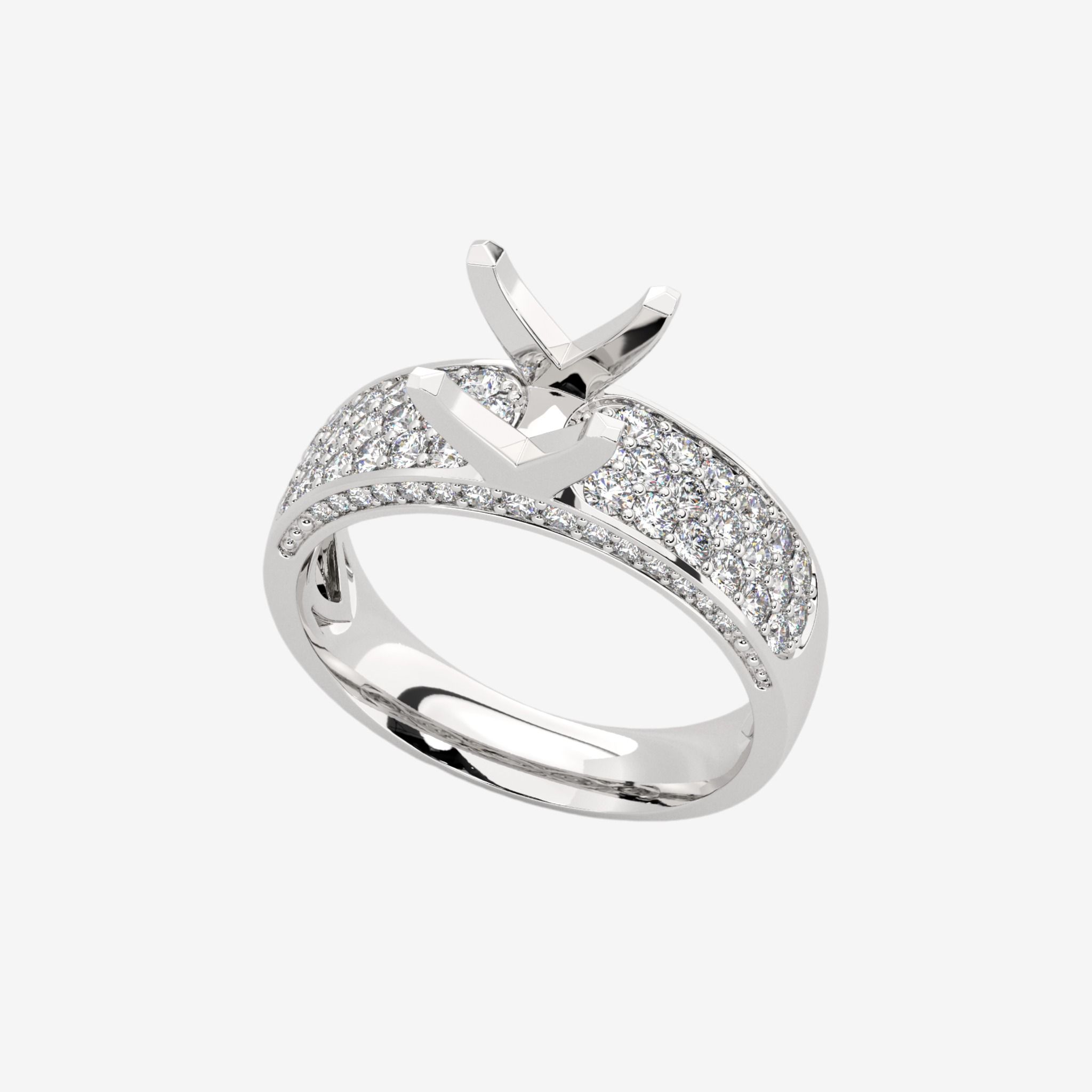 PAVÉ SEMI-SET ENGAGEMENT RING