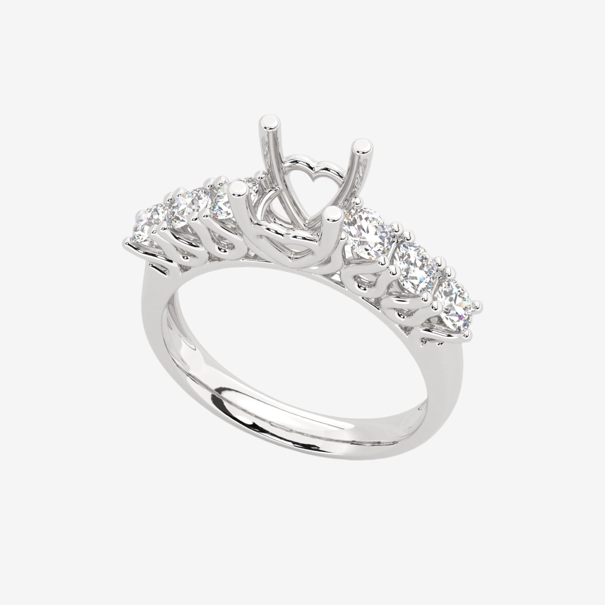 ACCENTED SEMI-SET ENGAGEMENT RING