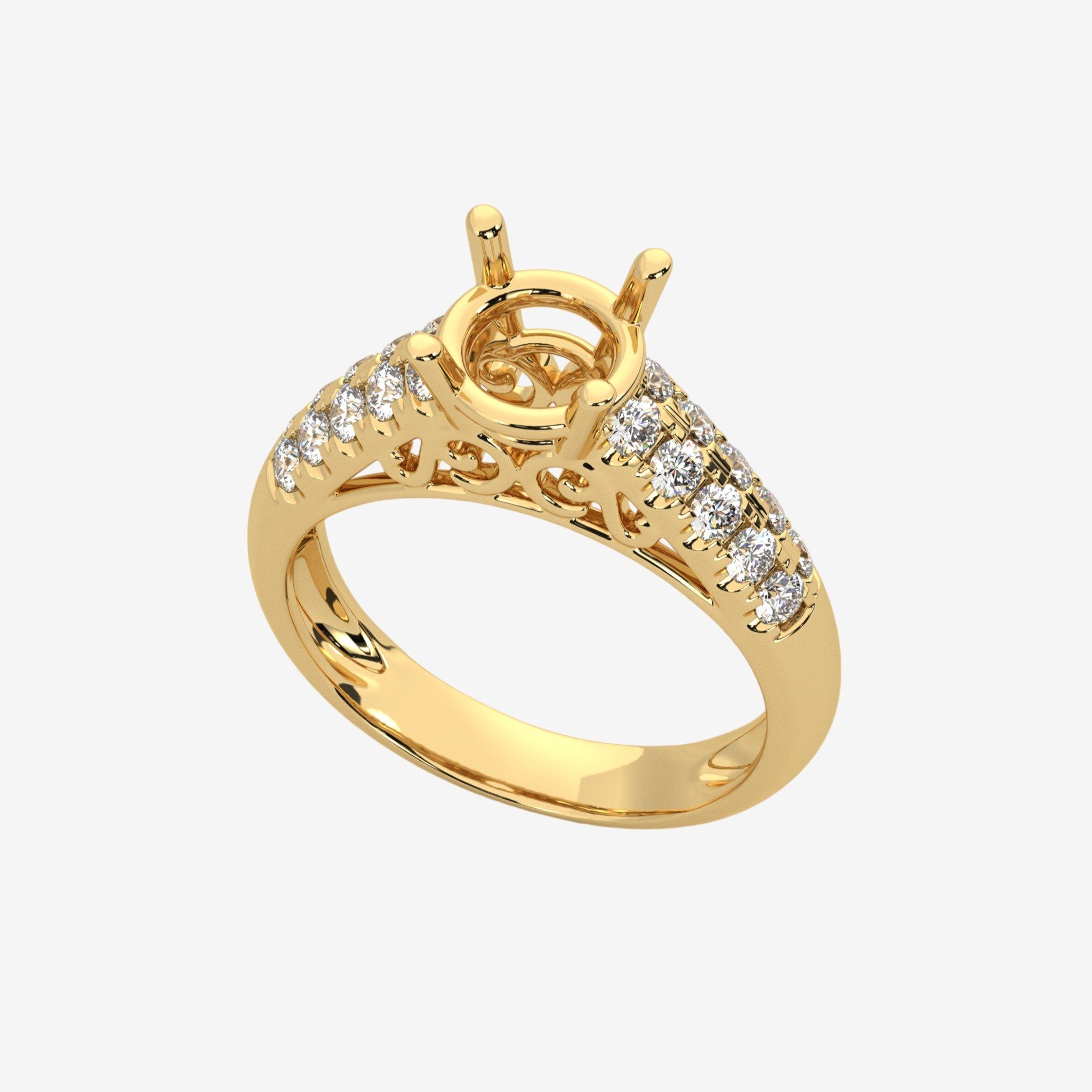 ACCENTED SEMI-SET ENGAGEMENT RING