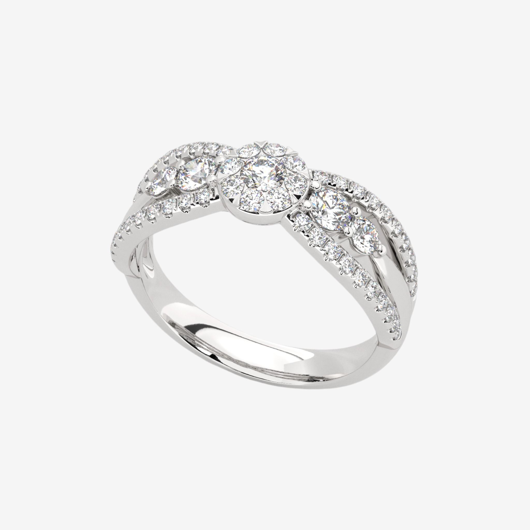 ACCENTED CRISS-CROSS RING