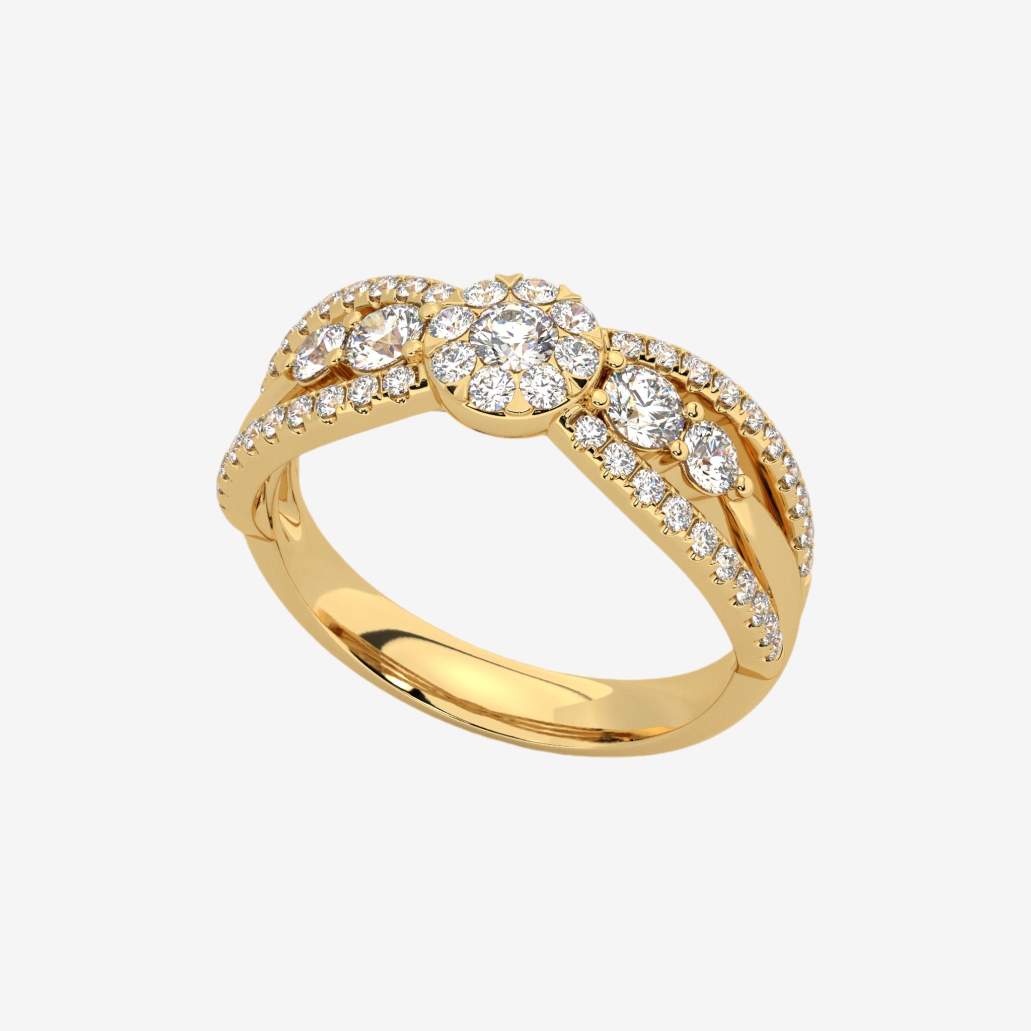 ACCENTED CRISS-CROSS RING