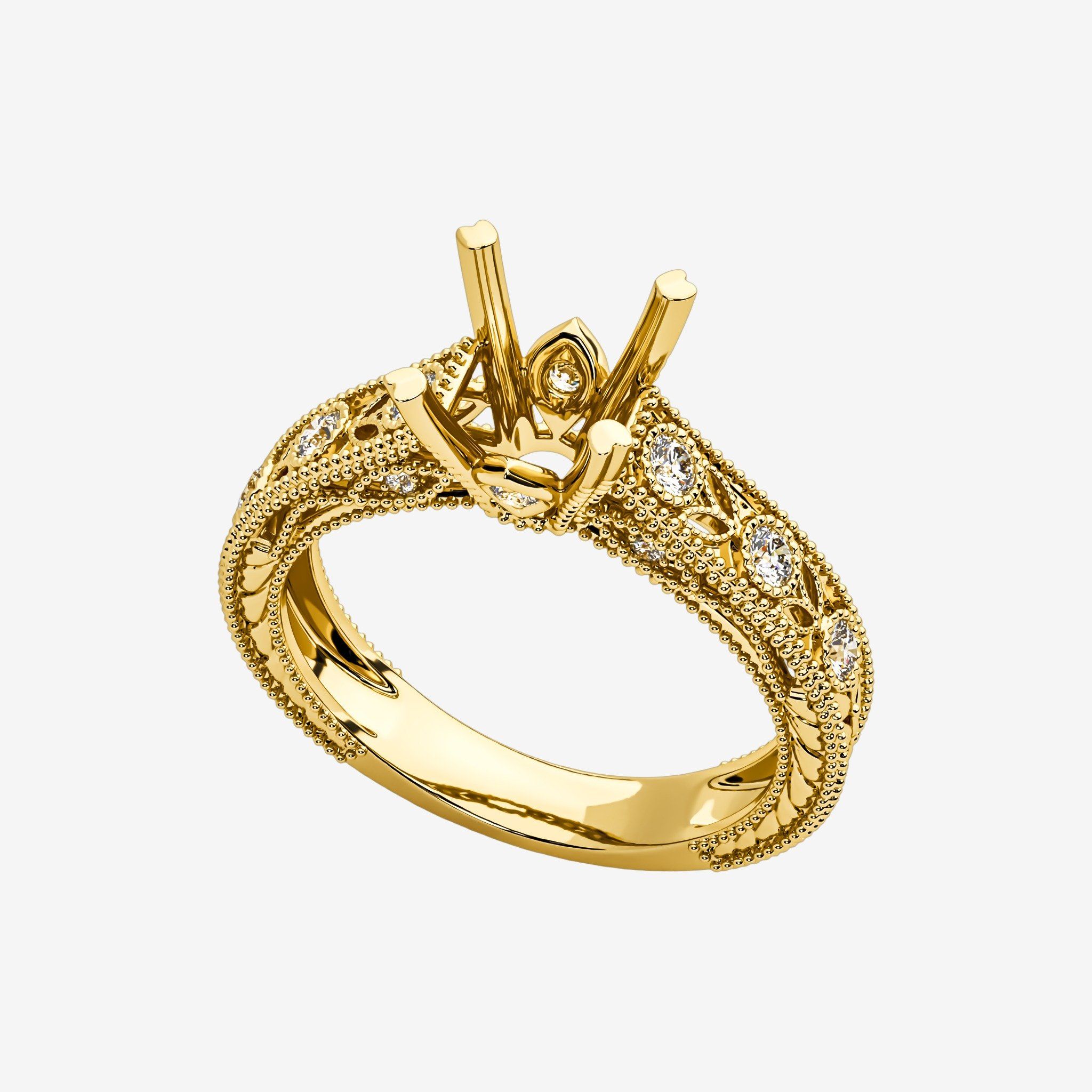 MILLGRAINE SEMI-SET ENGAGEMENT RING