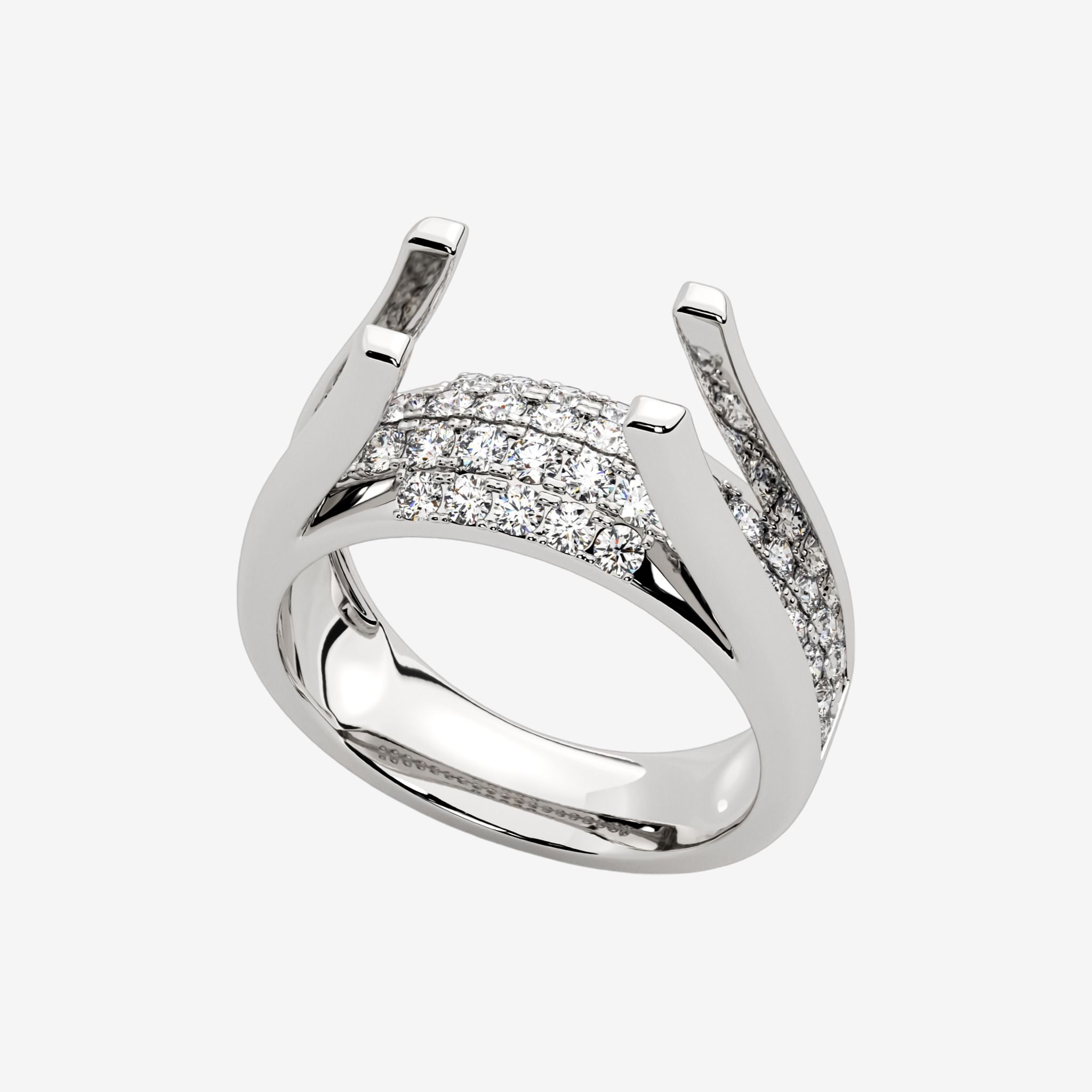 PAVÉ SEMI-SET ENGAGEMENT RING