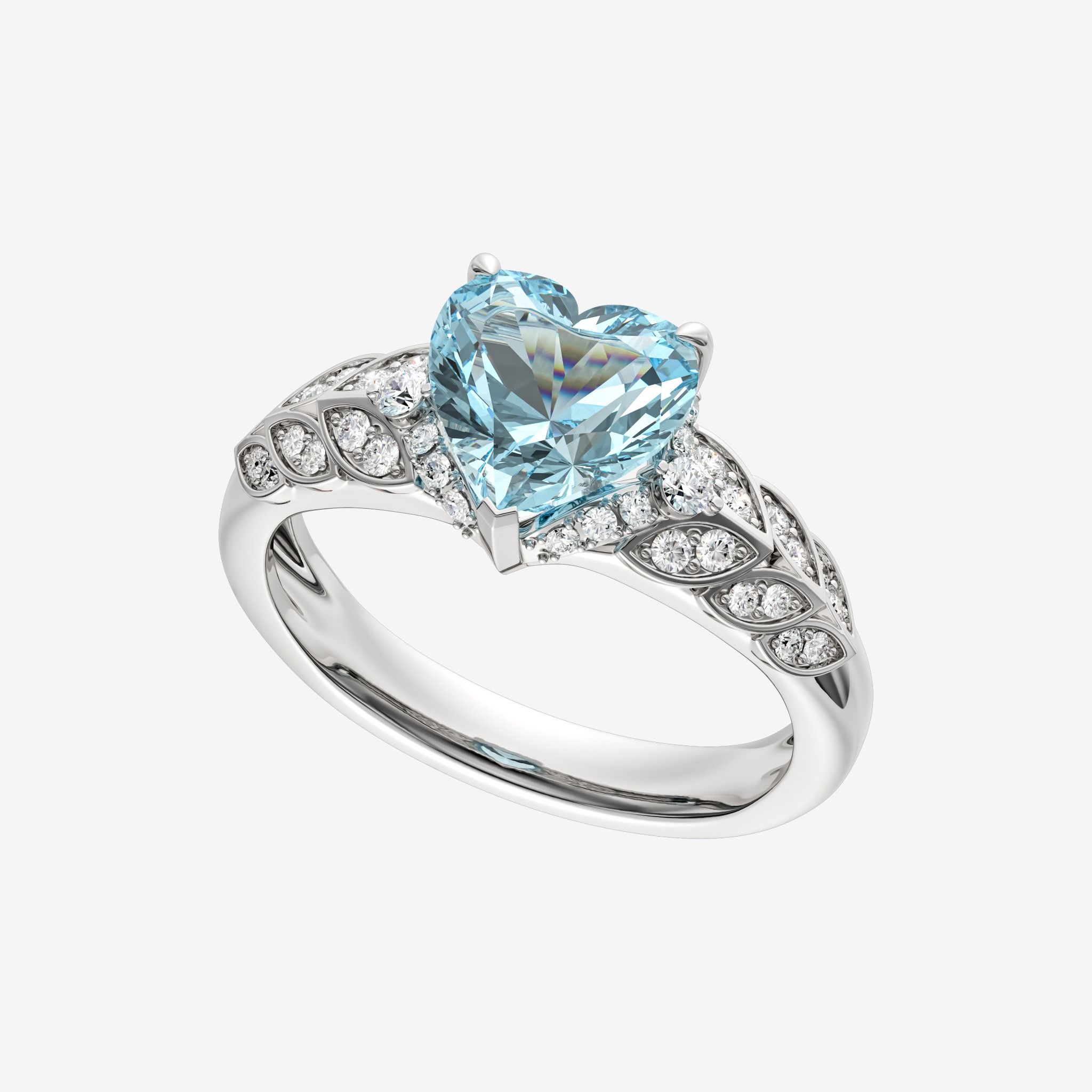 ACCENTED HEART GEMSTONE RING