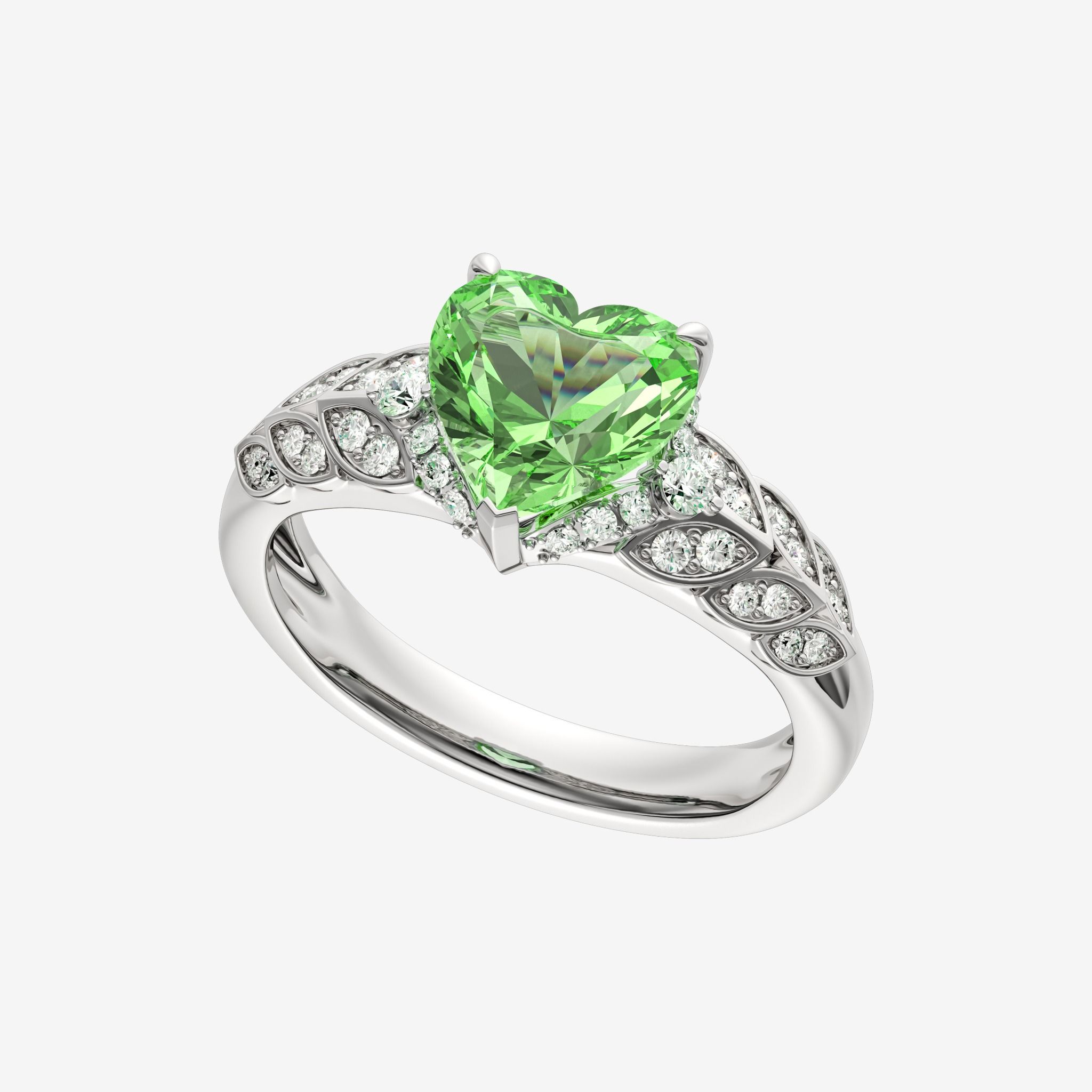 ACCENTED HEART GEMSTONE RING