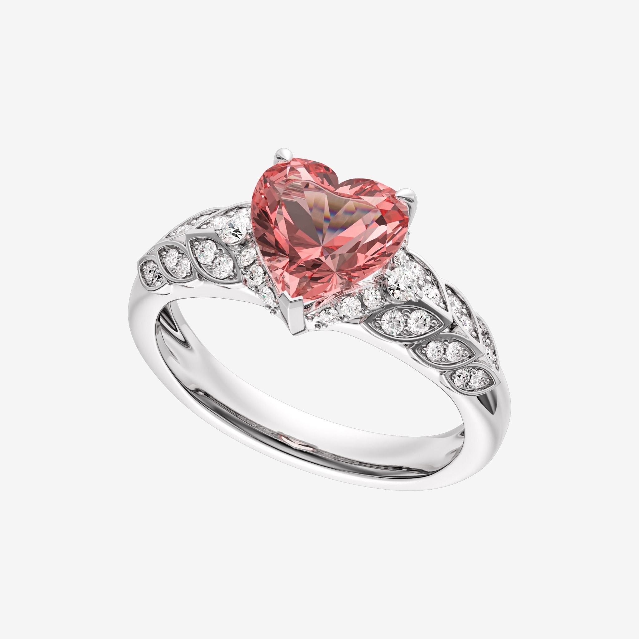 ACCENTED HEART GEMSTONE RING