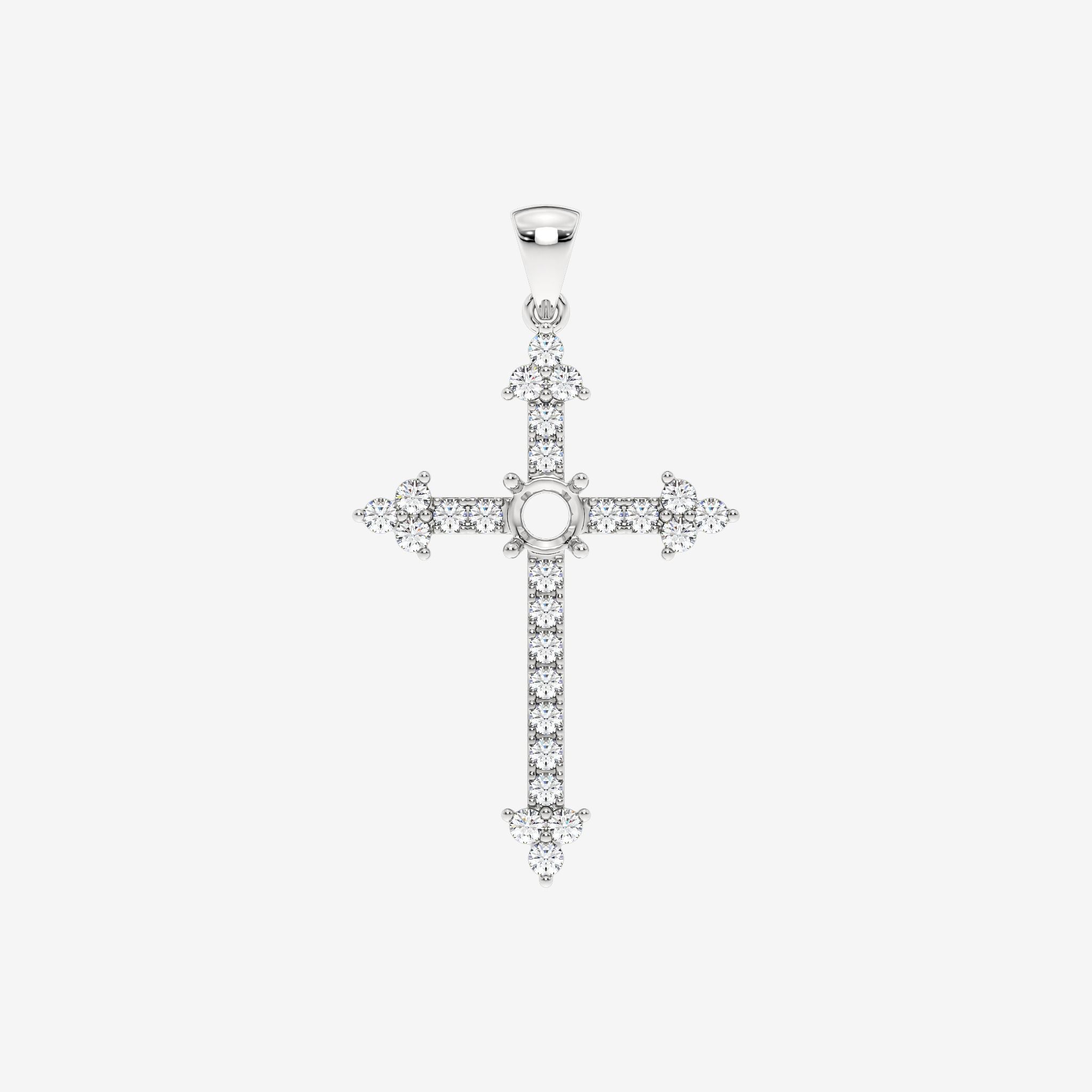 SEMI-SET CROSS PENDANT