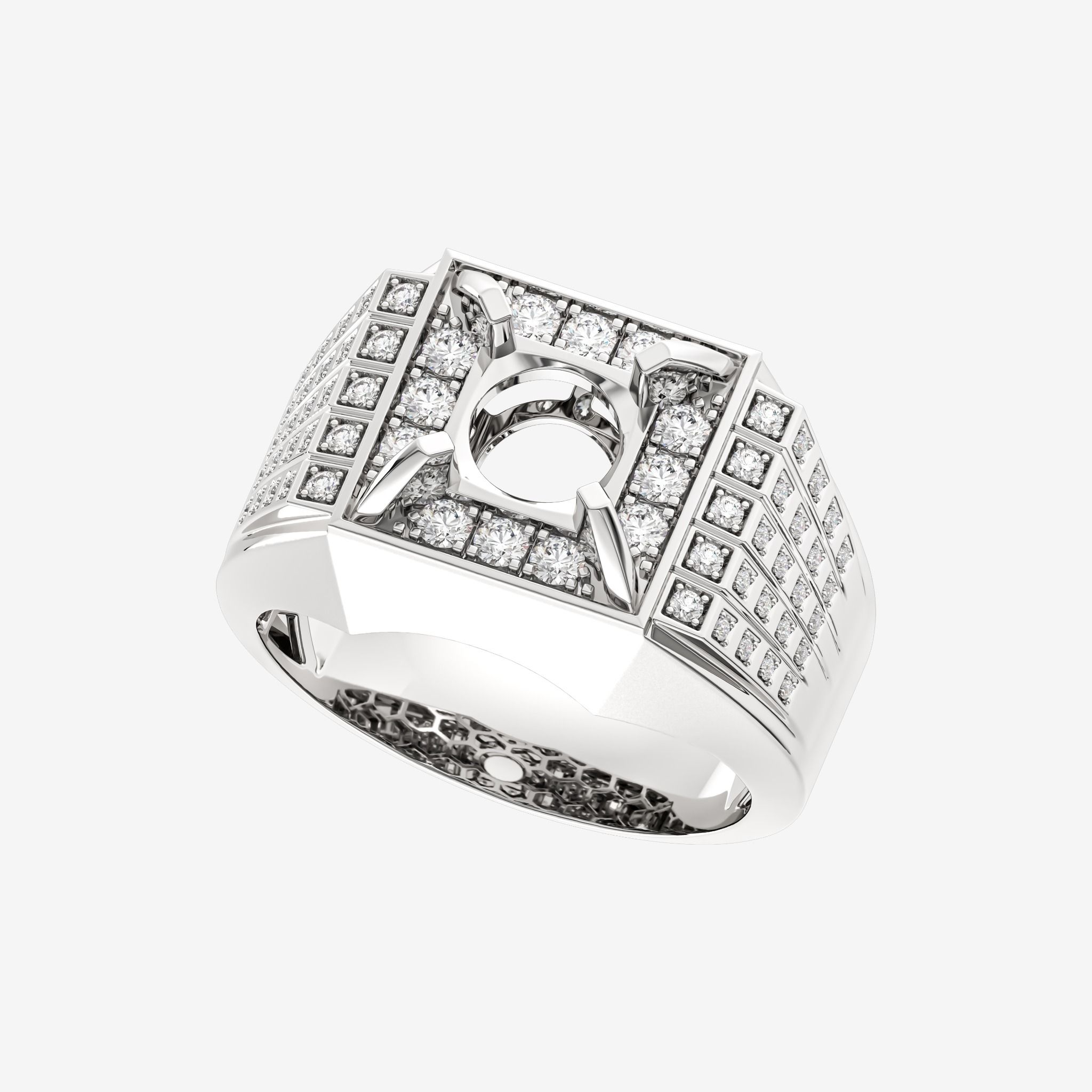 ACCENTED SEMI-SET MEN RING
