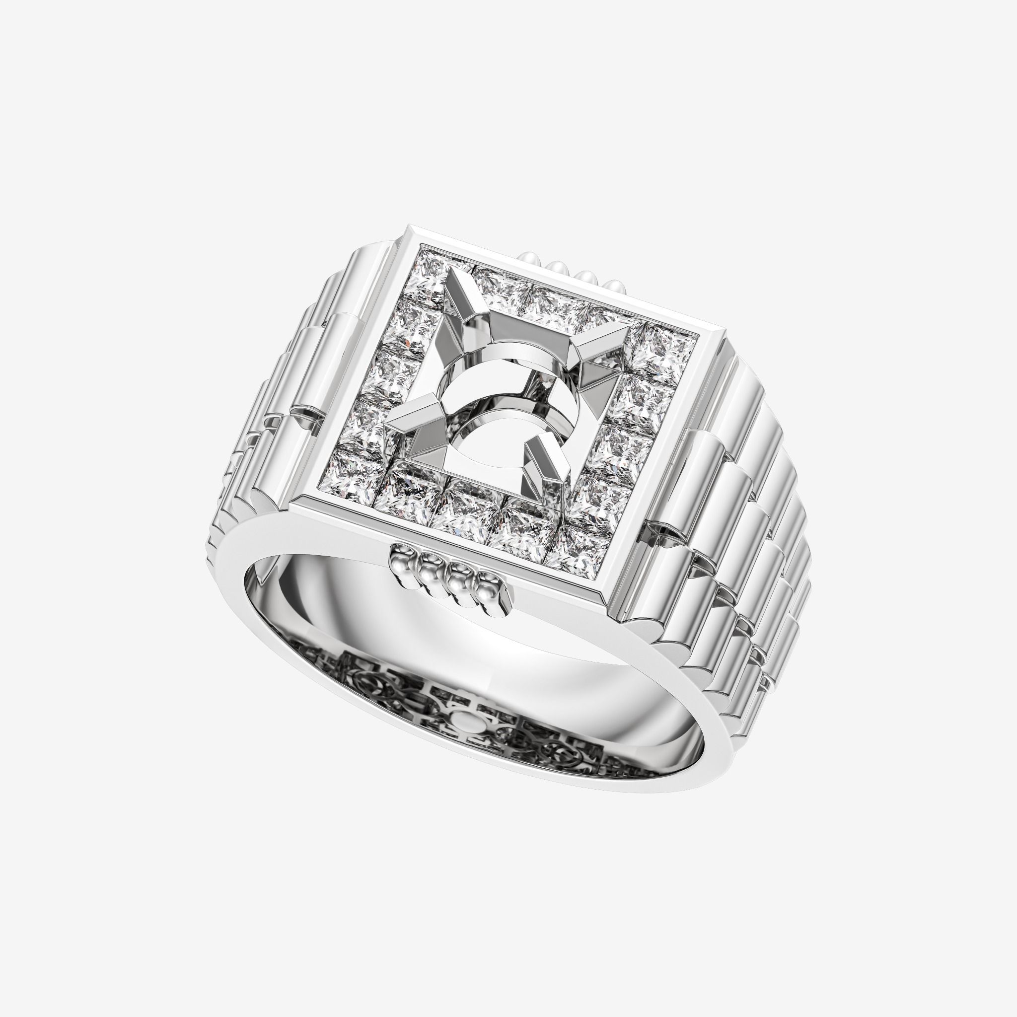 ACCENTED SEMI-SET MEN RING