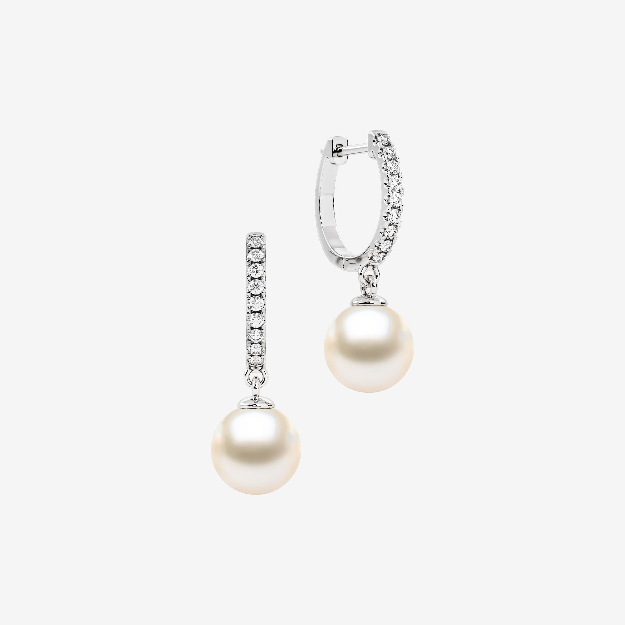 ACCENTED PEARL HOOP EARRINGS