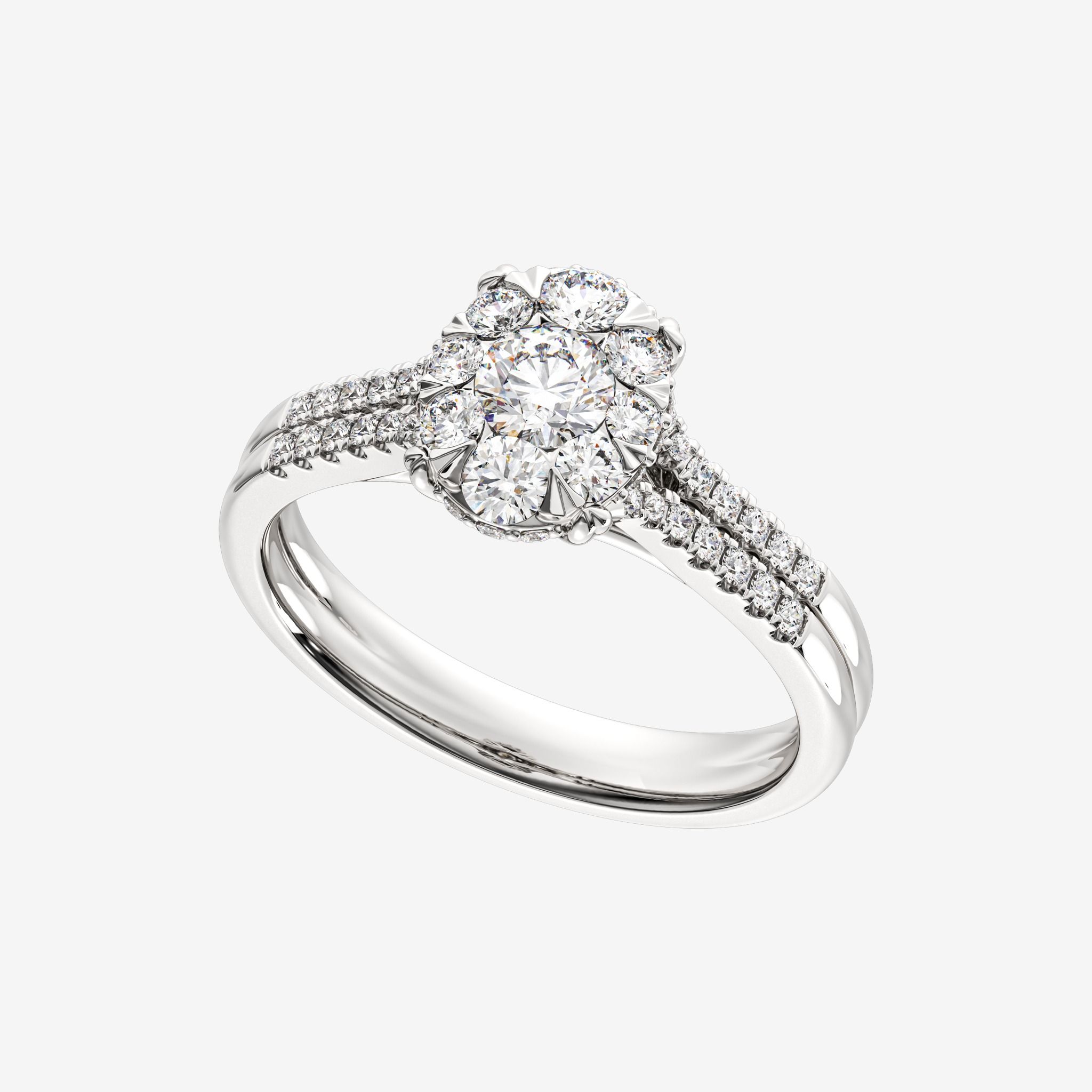 DOUBLE SHANK CLUSTER RING