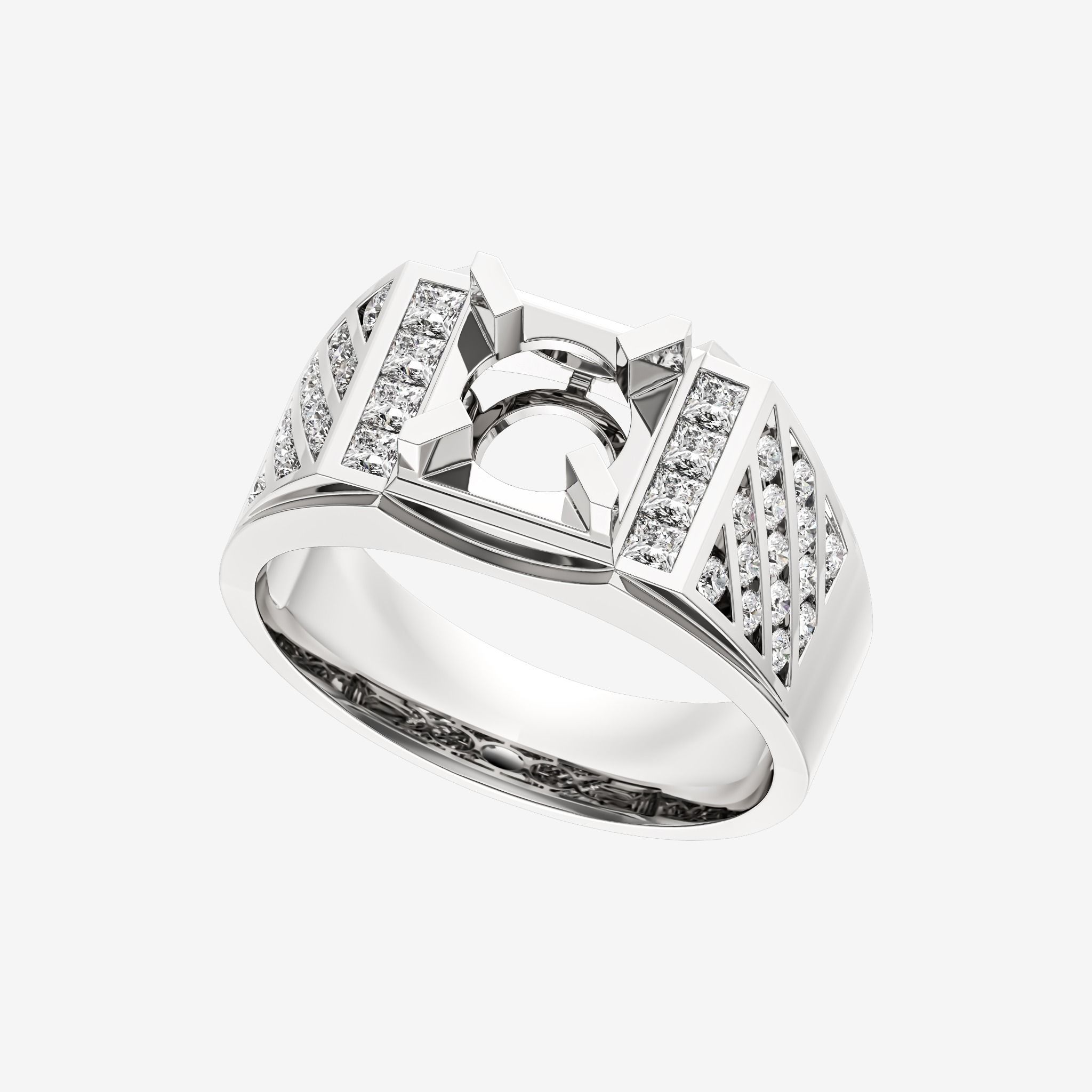 ACCENTED SEMI-SET MEN RING