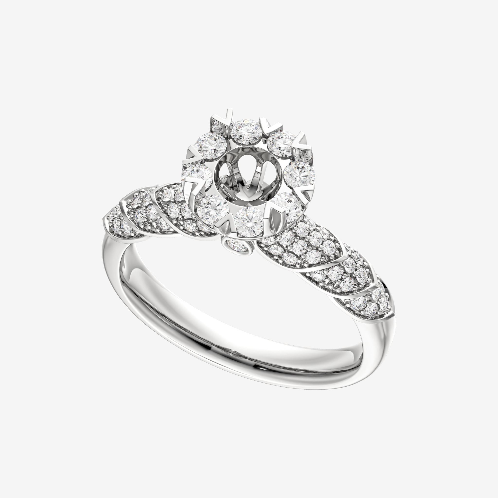 ACCENTED SEMI-SET ENGAGEMENT RING