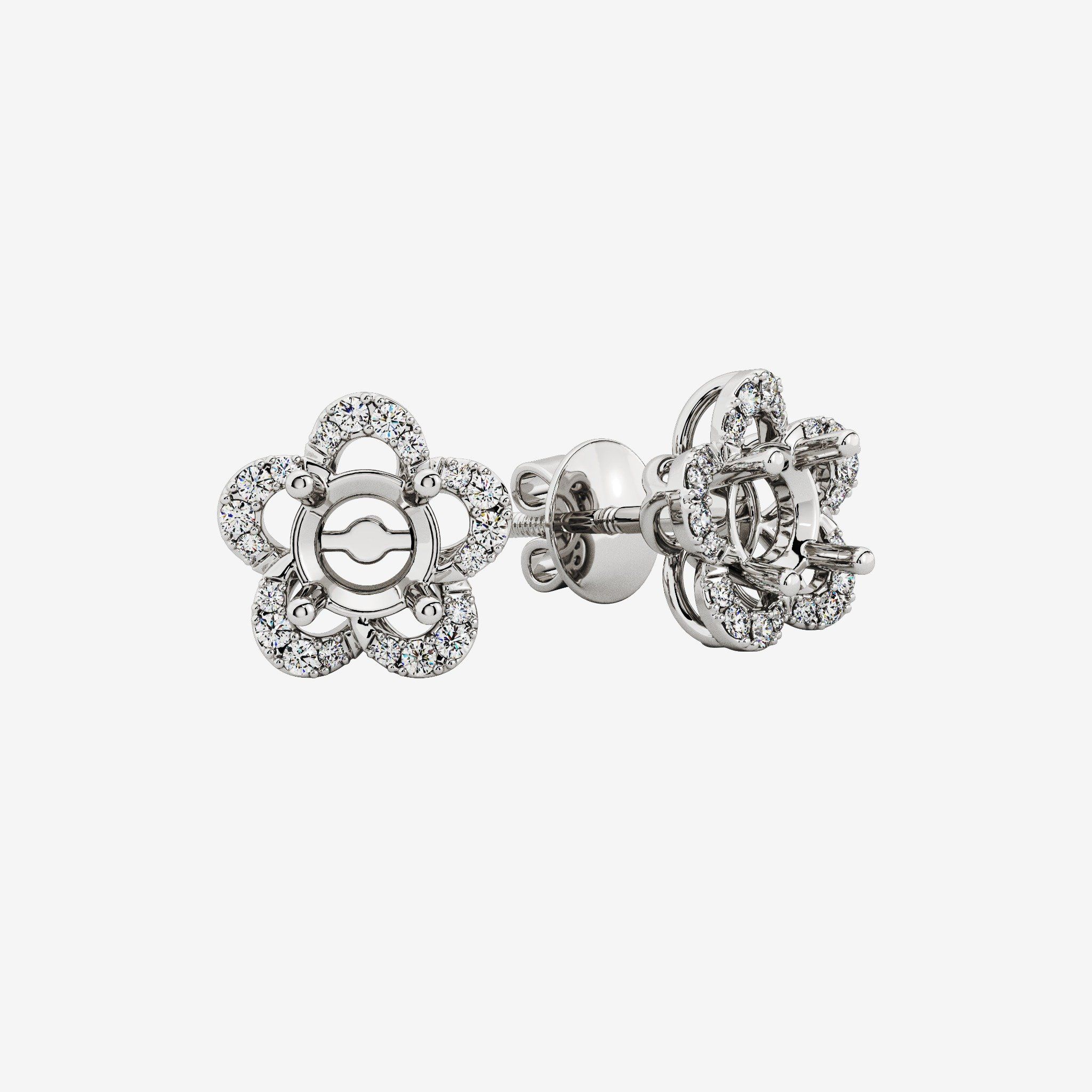 FLORAL SEMI-SET EARRINGS