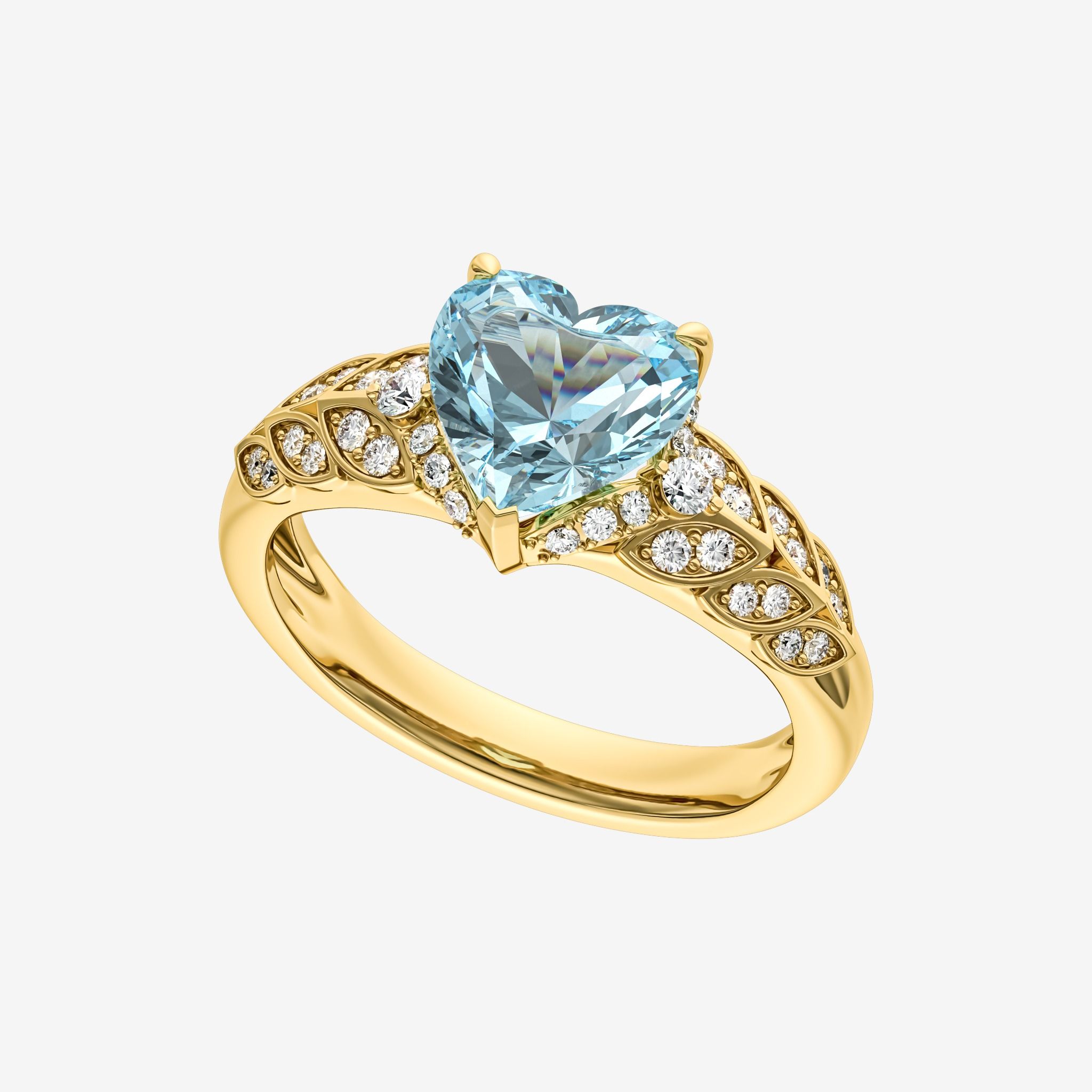 ACCENTED HEART GEMSTONE RING