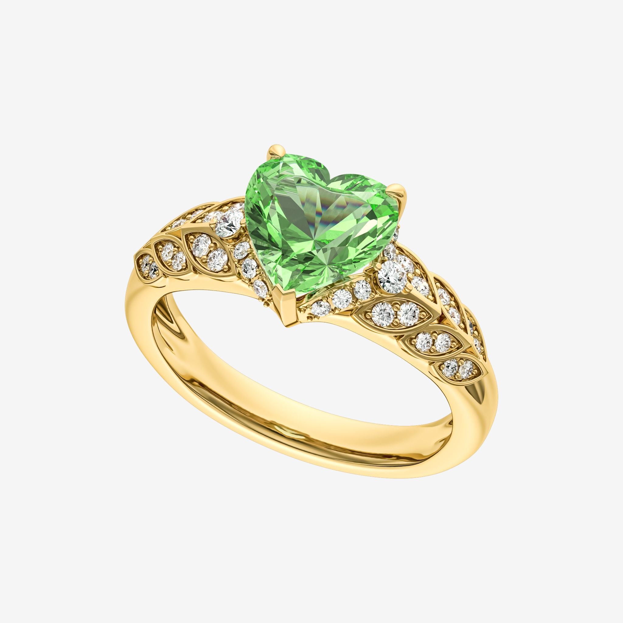 ACCENTED HEART GEMSTONE RING