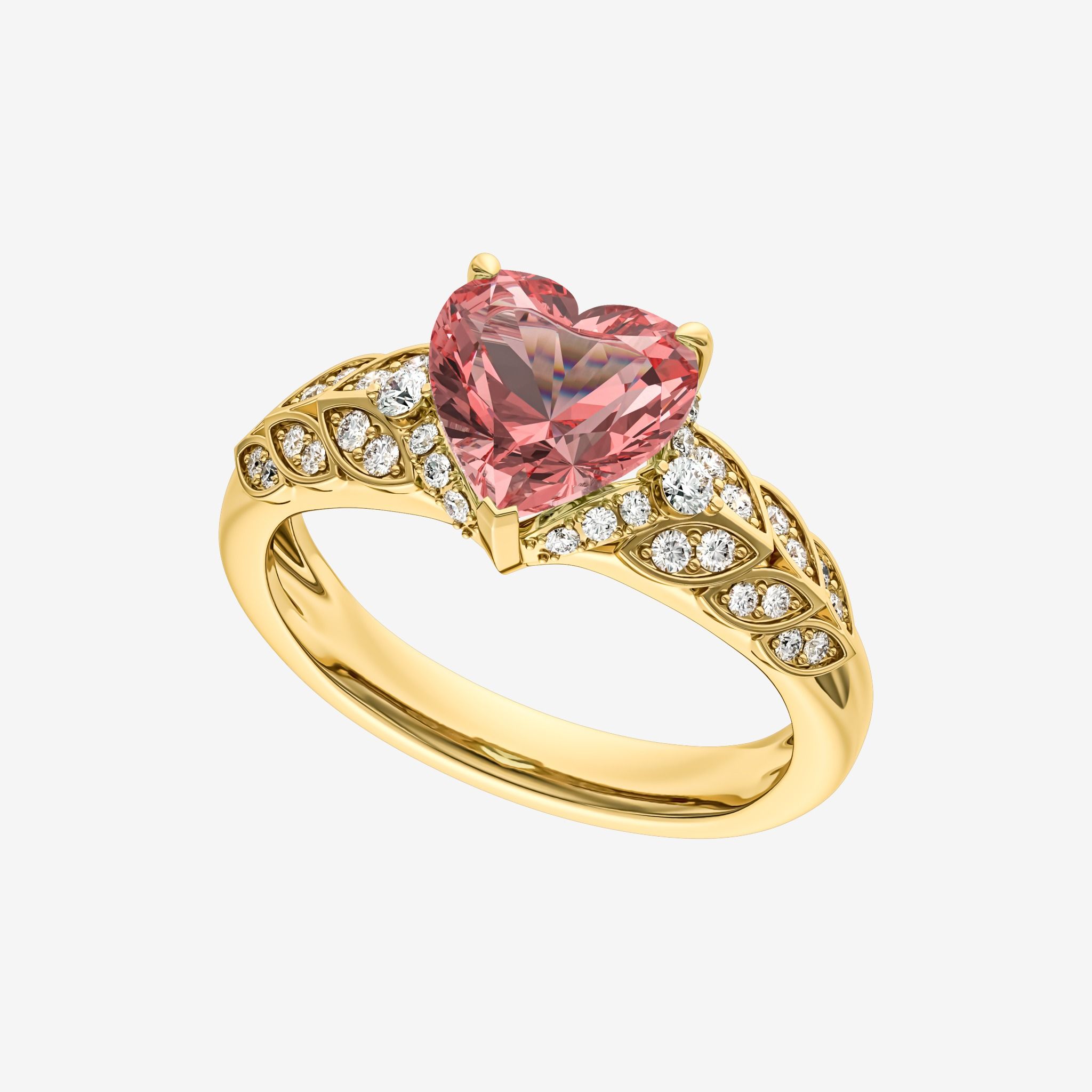 ACCENTED HEART GEMSTONE RING