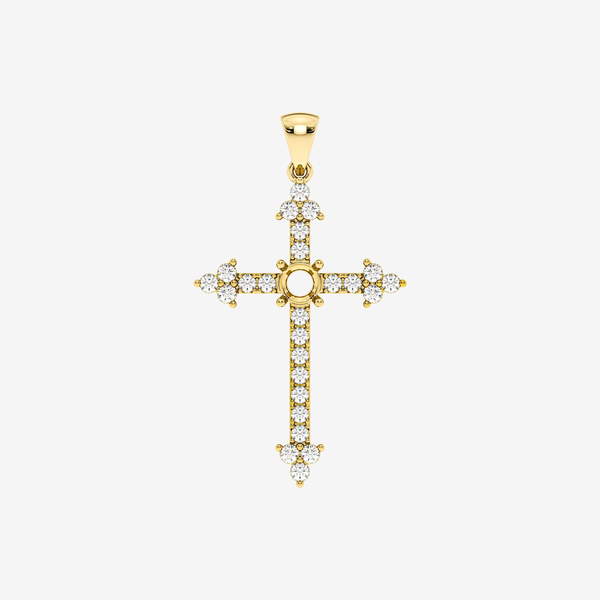 SEMI-SET CROSS PENDANT